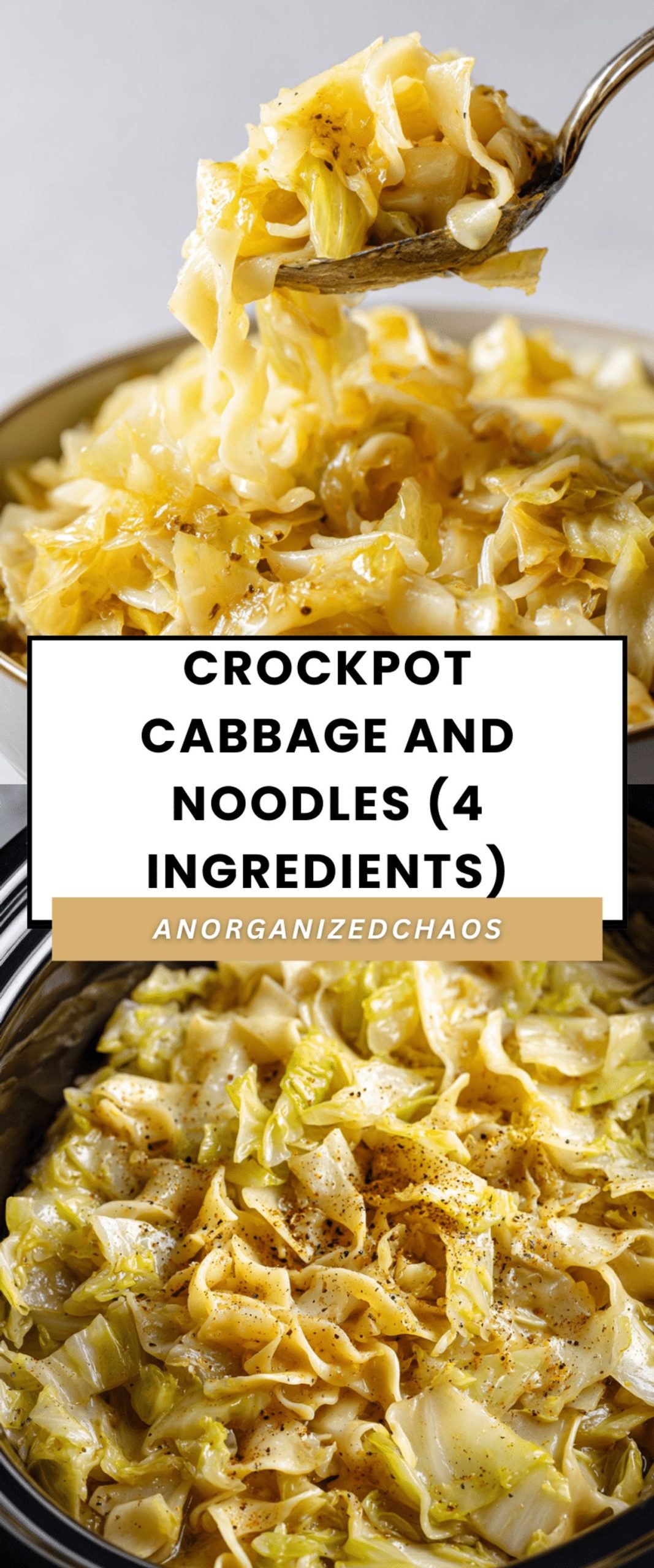 Crockpot Cabbage and Noodles (4 Ingredients)