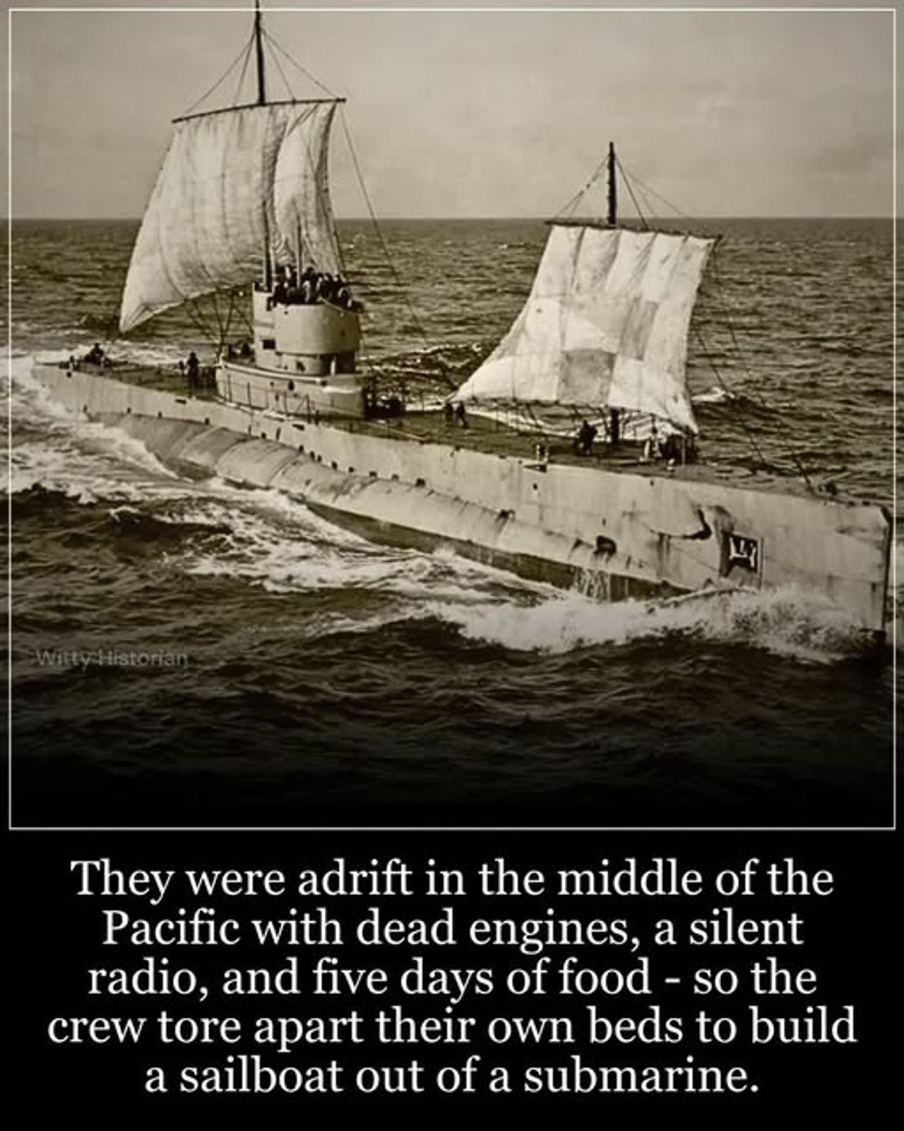 How a stranded submarine sailed home on blankets and bed frames