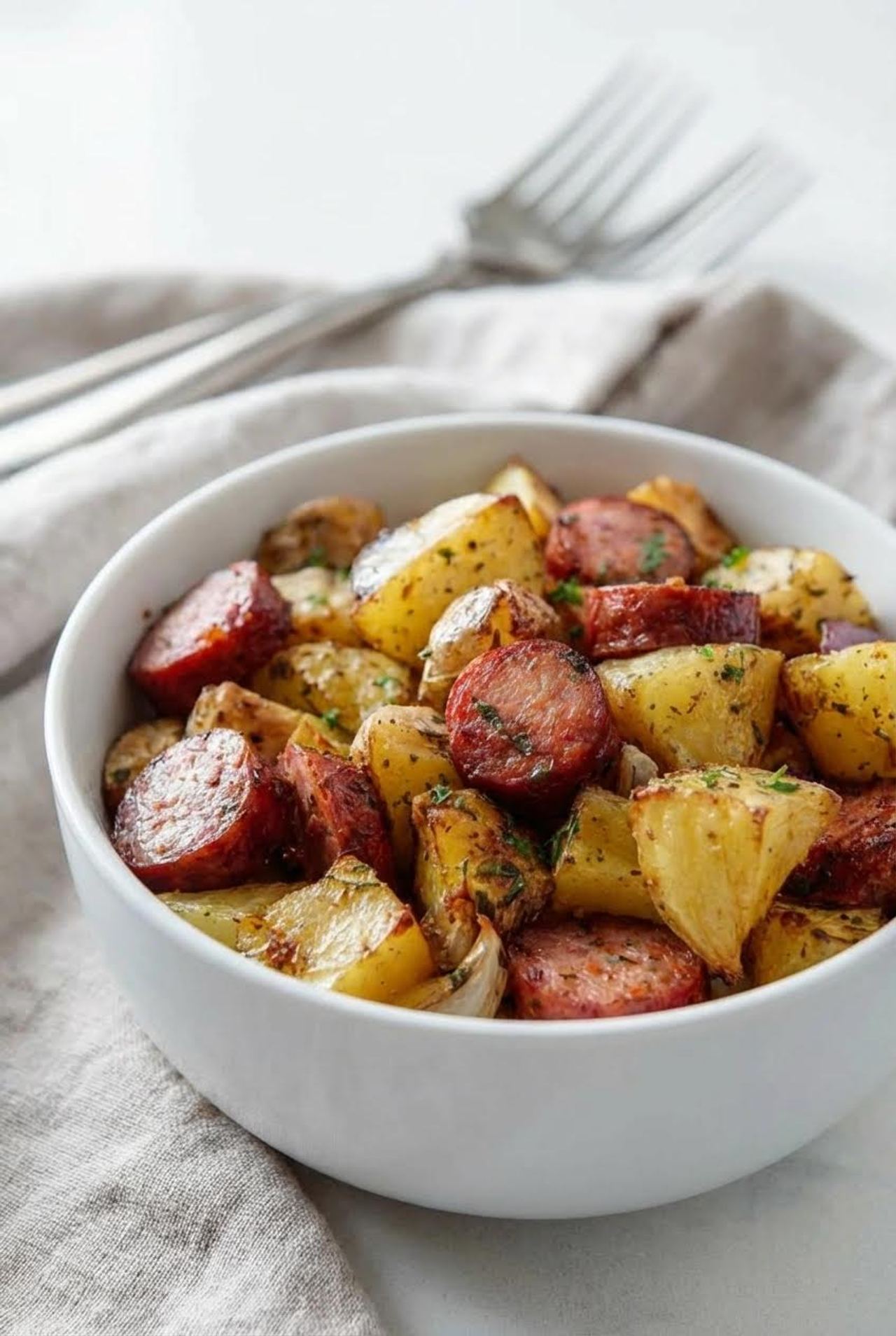 Oven Roasted Smoked Sausage and Potatoes