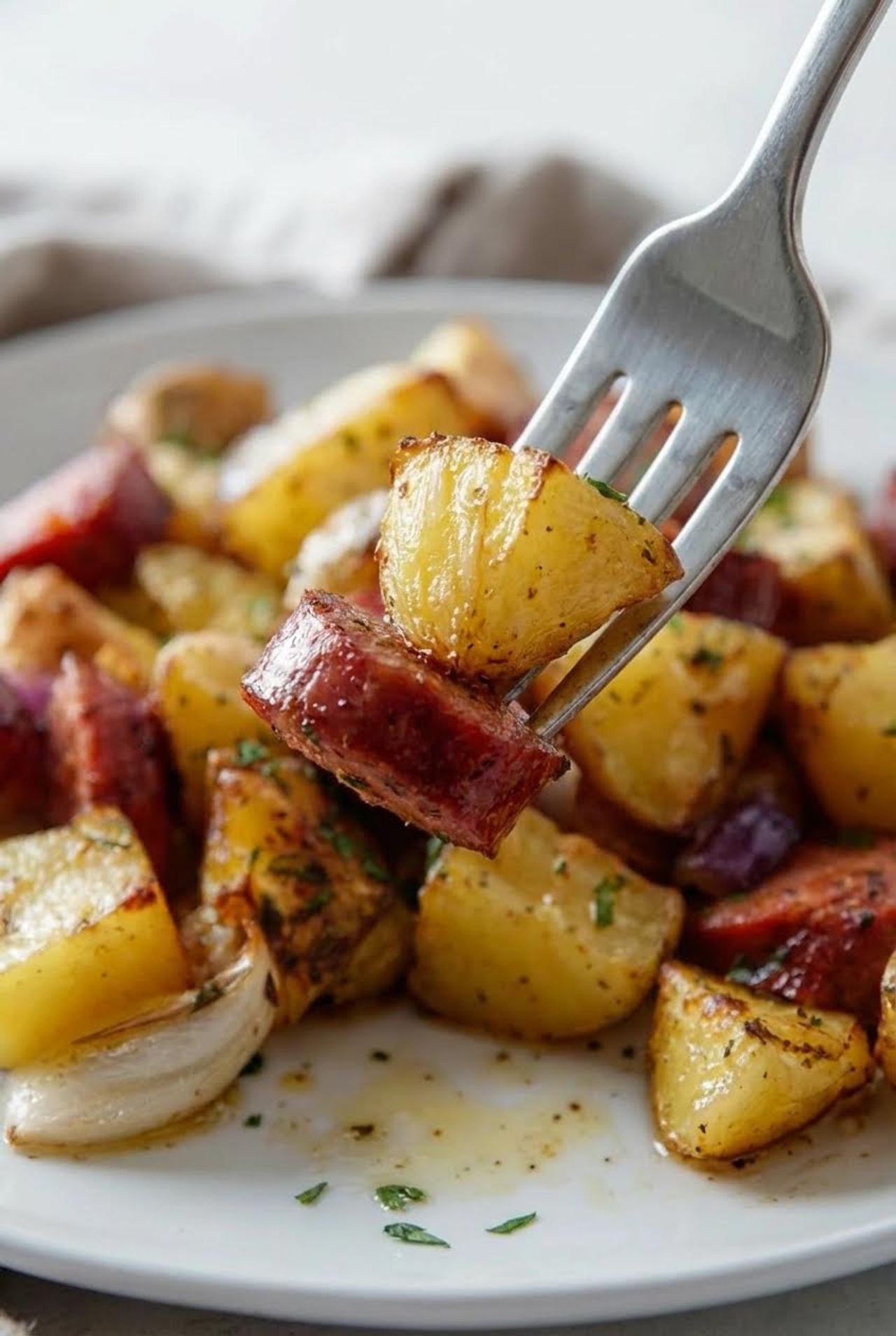 Oven Roasted Smoked Sausage and Potatoes