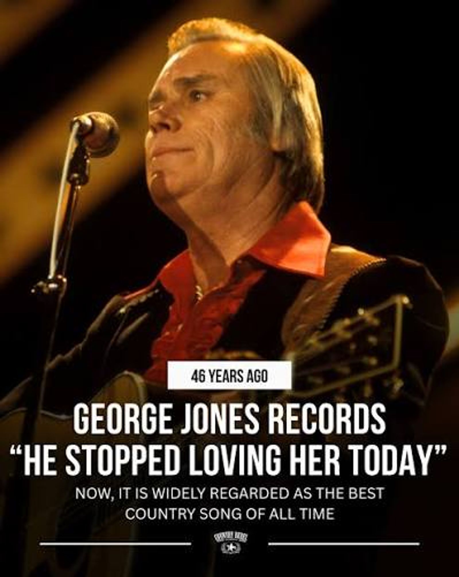 On this day in 1980, @thegeorgejones recorded what went on to be widely regarded as the greatest country song of all time. “He Stopped Loving Her Today” was Jones's first solo No.