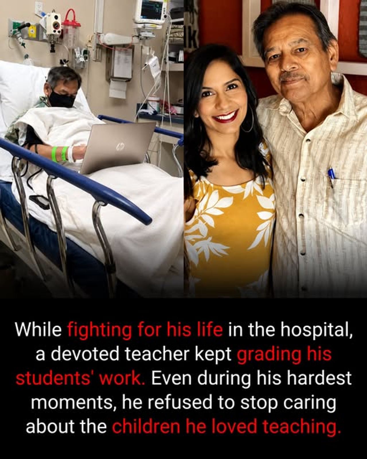 The teacher who kept grading from a hospital bed