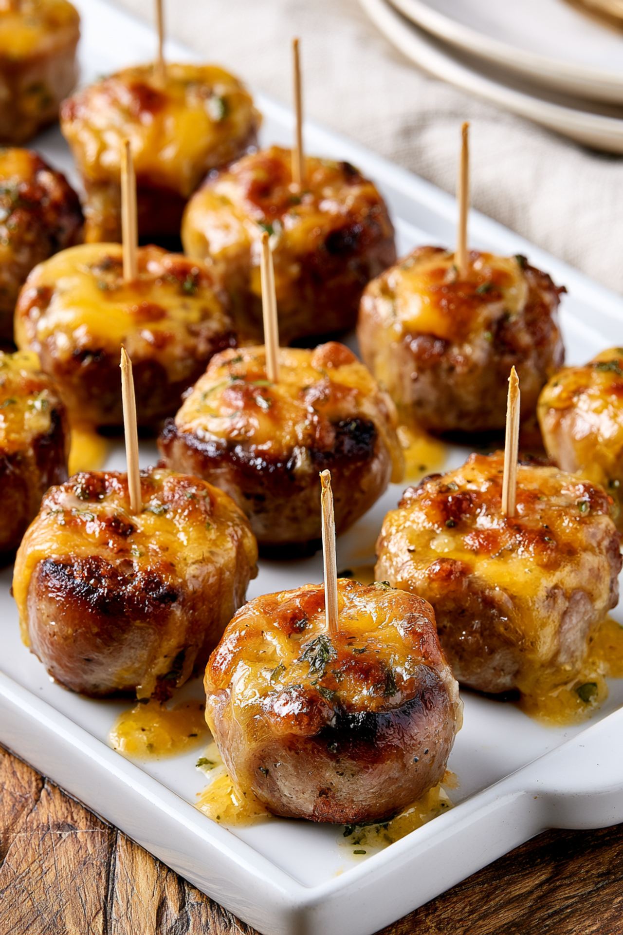 3-Ingredient Cheddar Bratwurst Bites