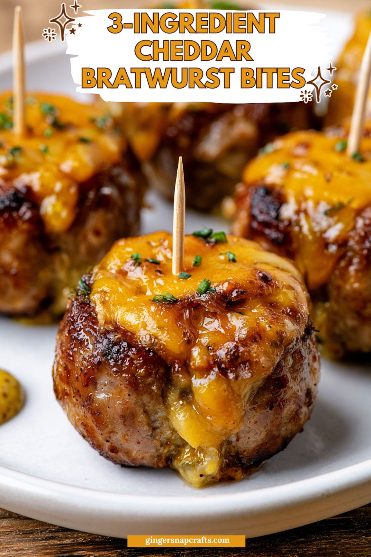 3-Ingredient Cheddar Bratwurst Bites