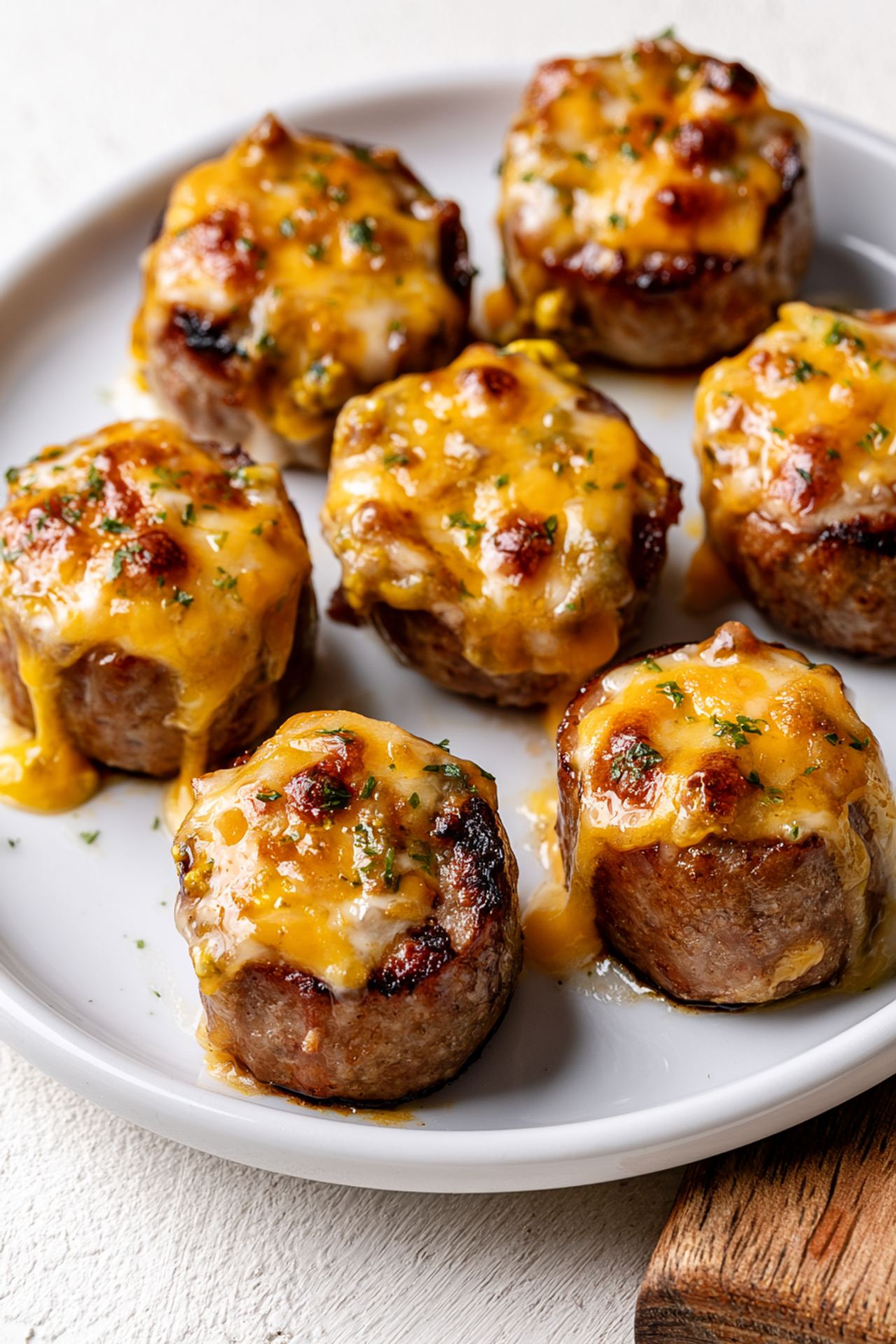 3-Ingredient Cheddar Bratwurst Bites
