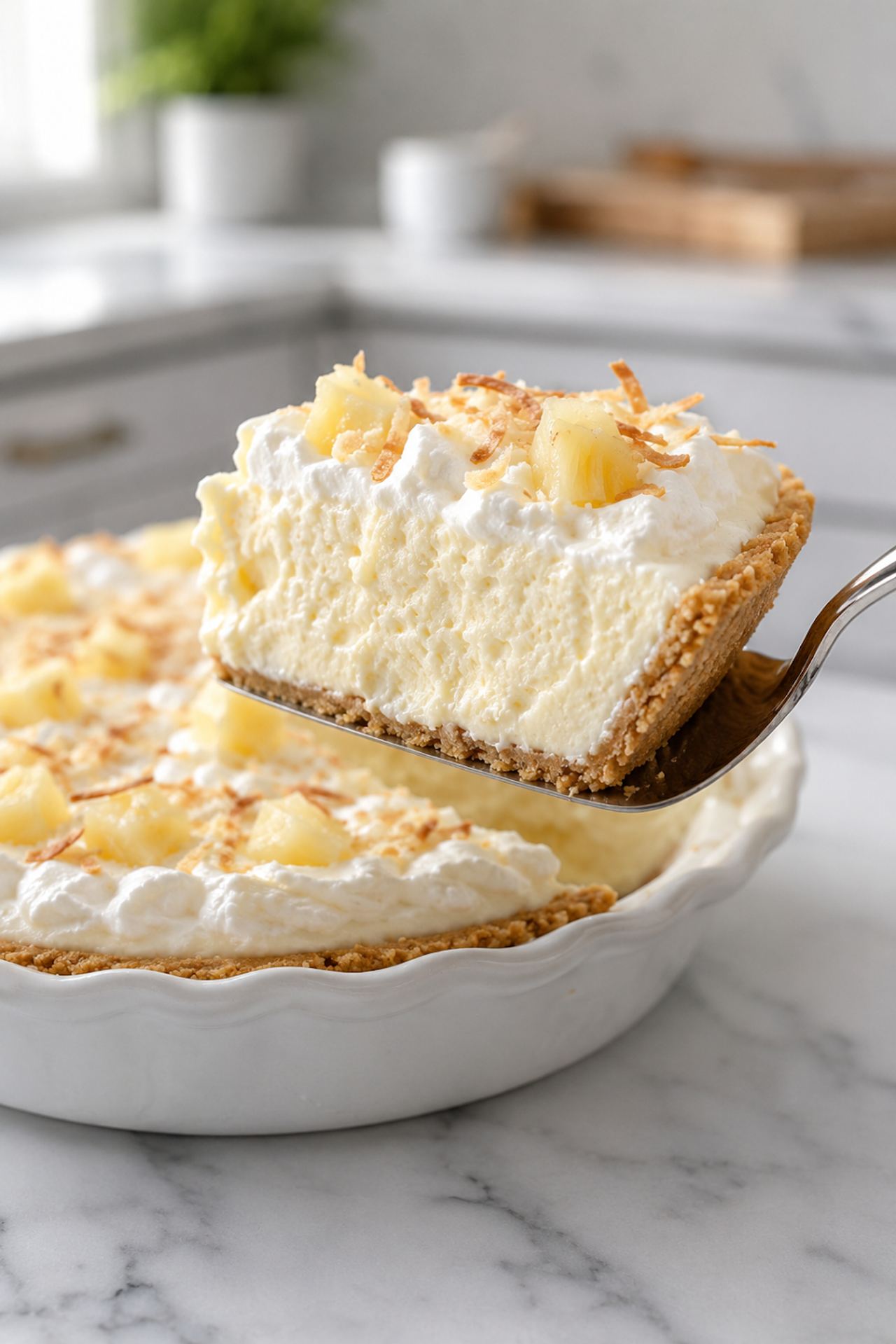 3-Ingredient Pineapple Fluff Pie