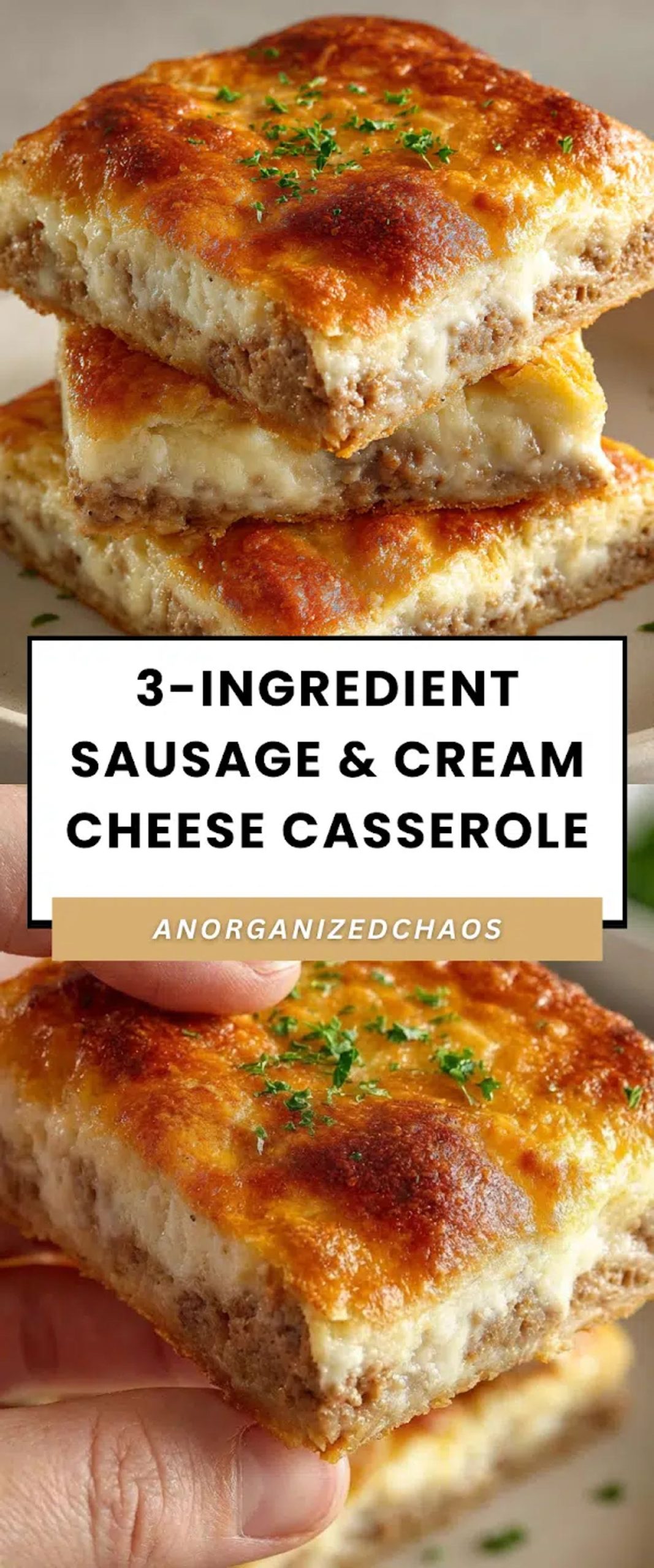 3-Ingredient Sausage & Cream Cheese Casserole
