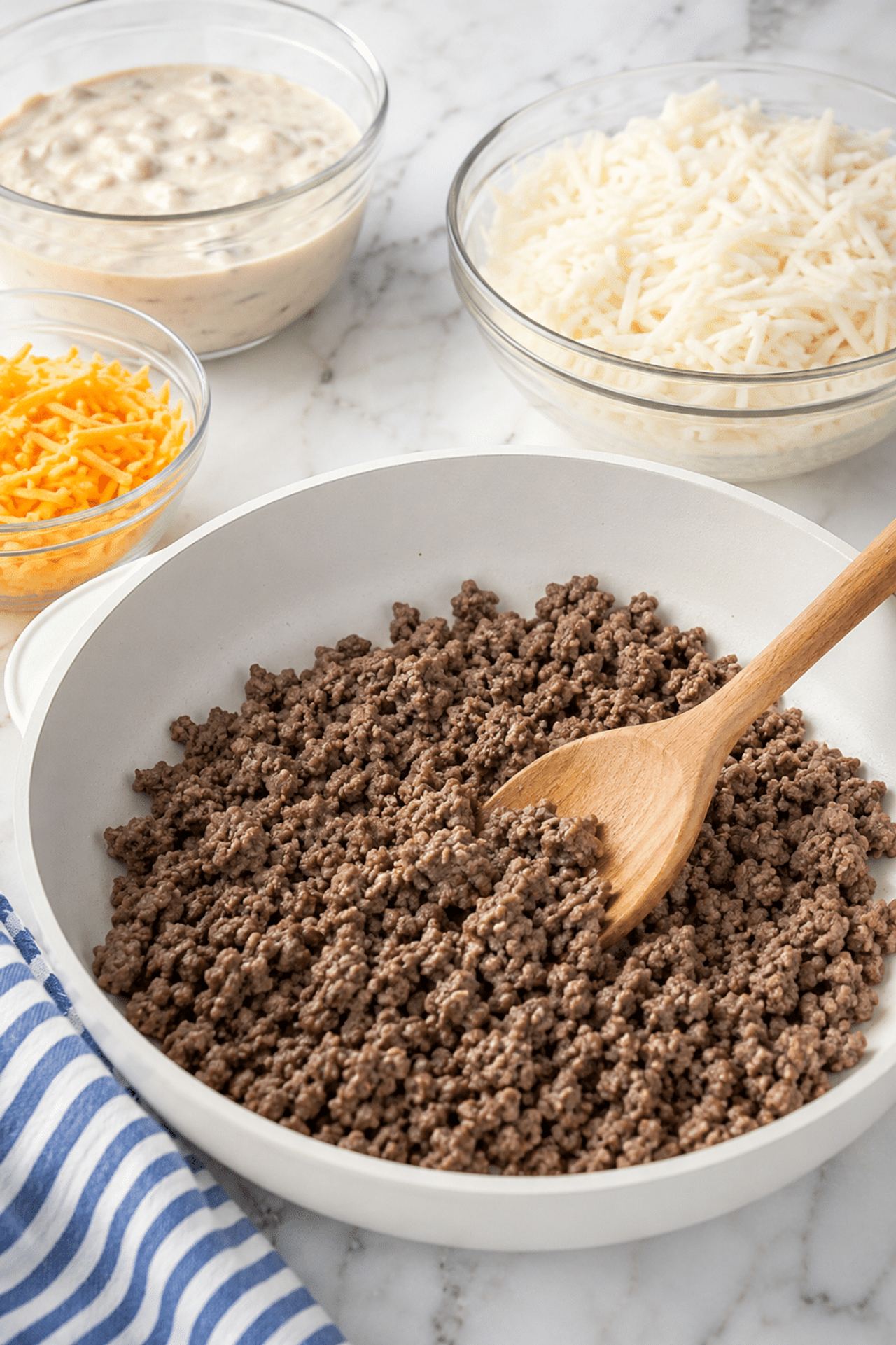 4-Ingredient Beef and Hashbrown Casserole