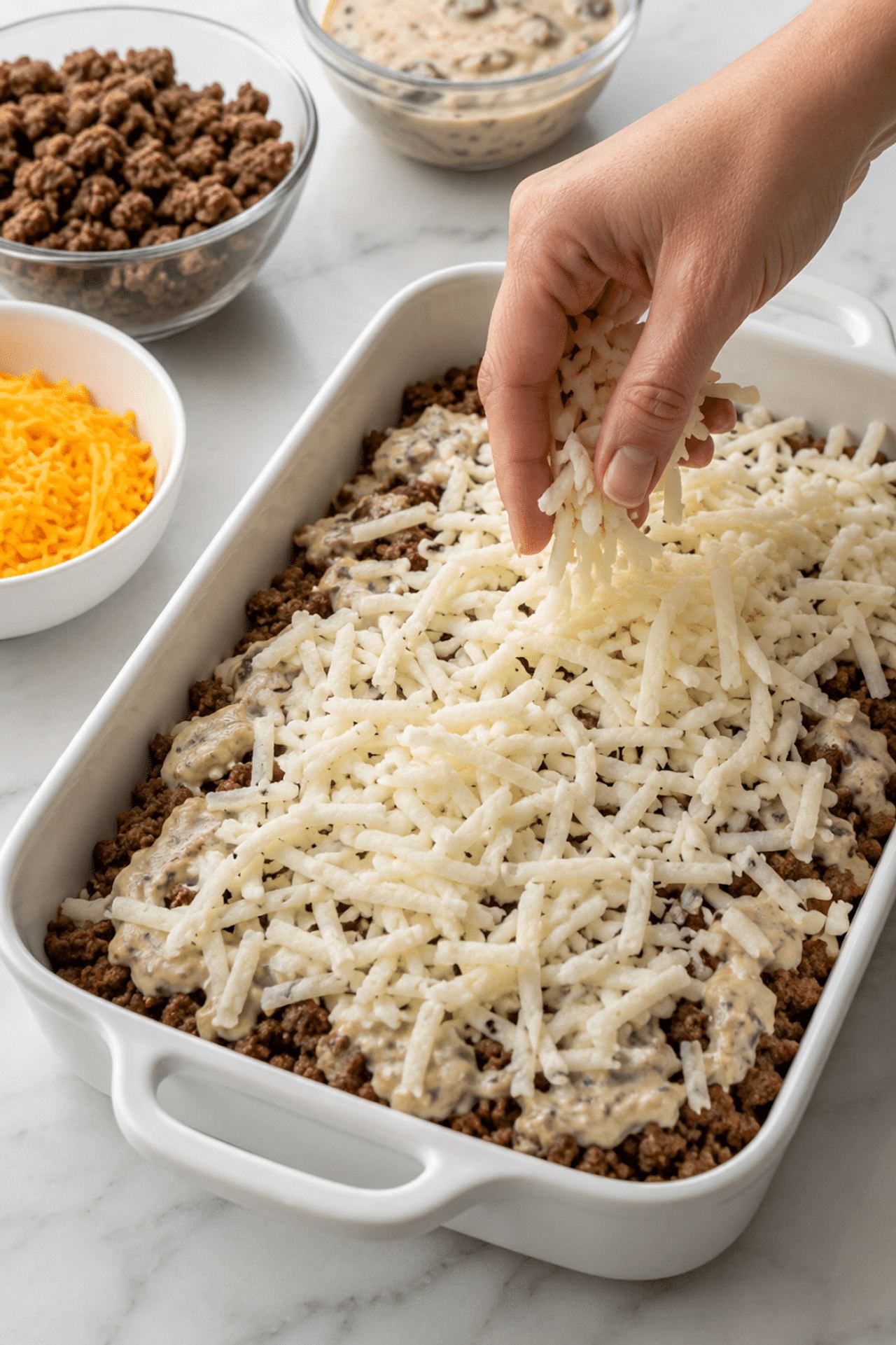 4-Ingredient Beef and Hashbrown Casserole