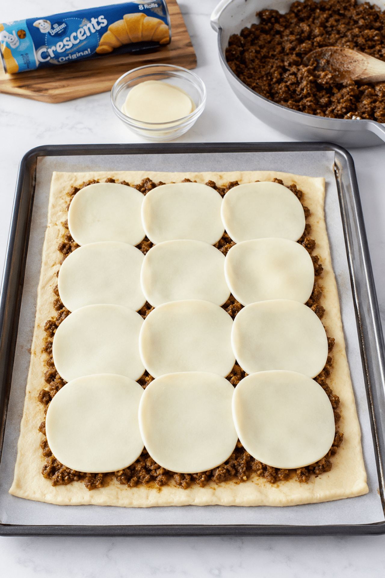 4-Ingredient Beef Crescent Flatbread