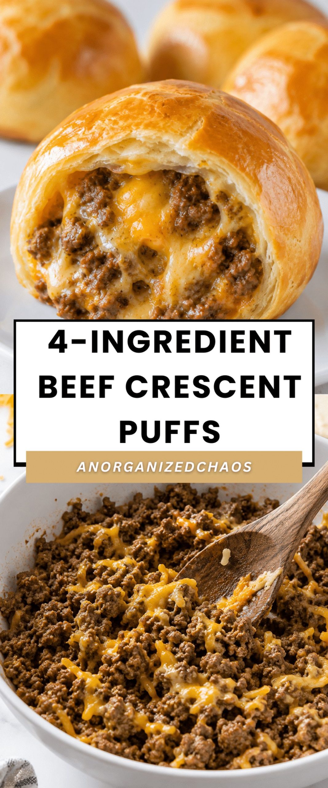 4-Ingredient Beef Crescent Puffs