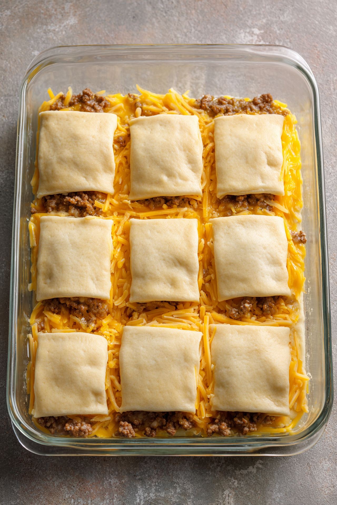 4-Ingredient Beef Crescent Squares