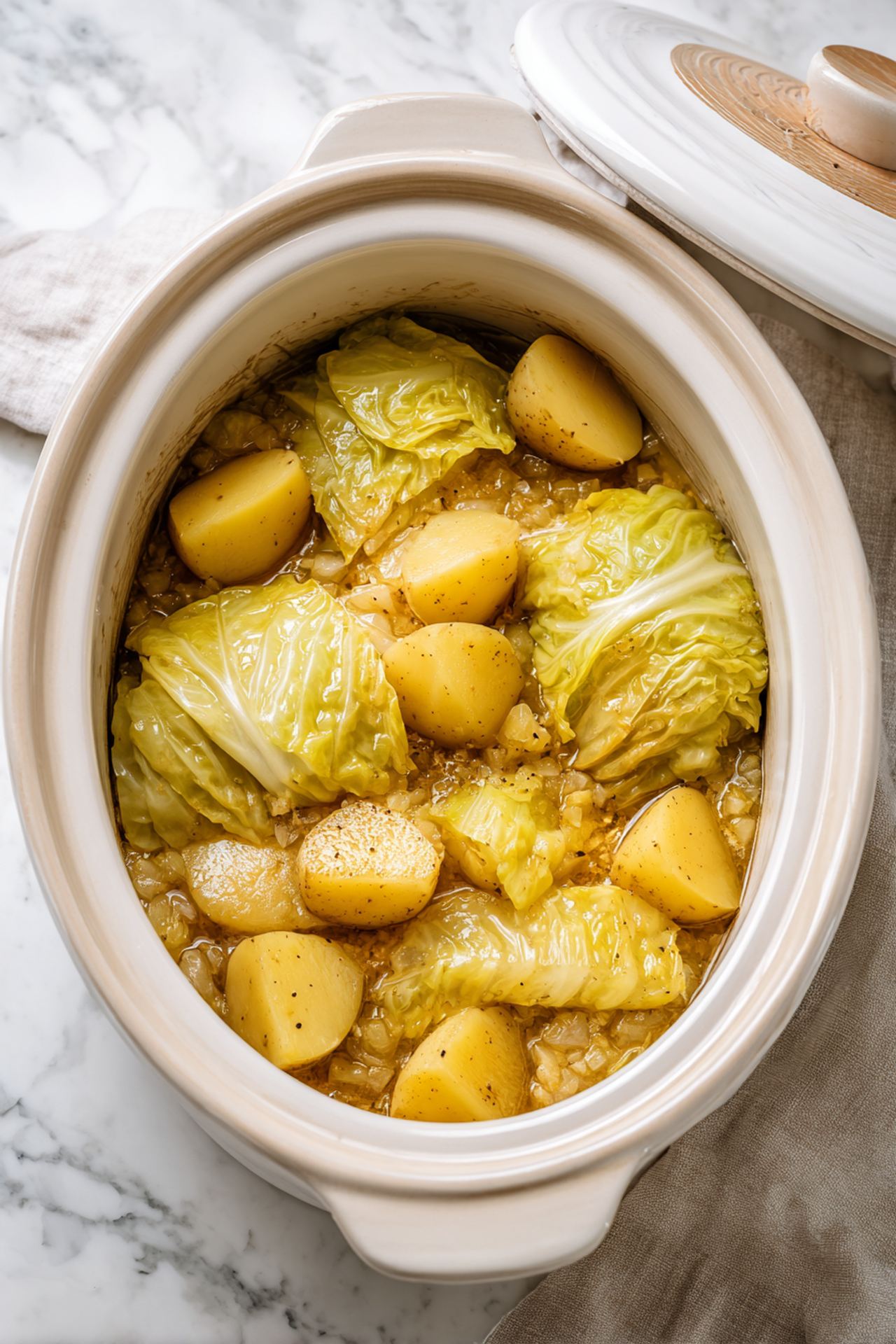 4-Ingredient Crockpot Cabbage and Potatoes