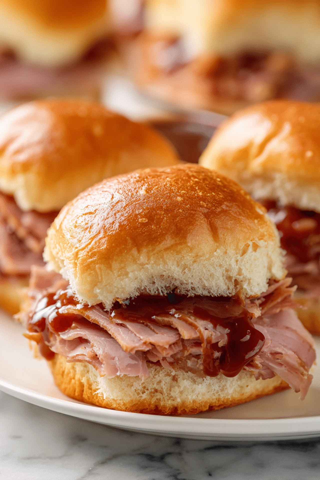 4-Ingredient Slow Cooker BBQ Ham Sliders
