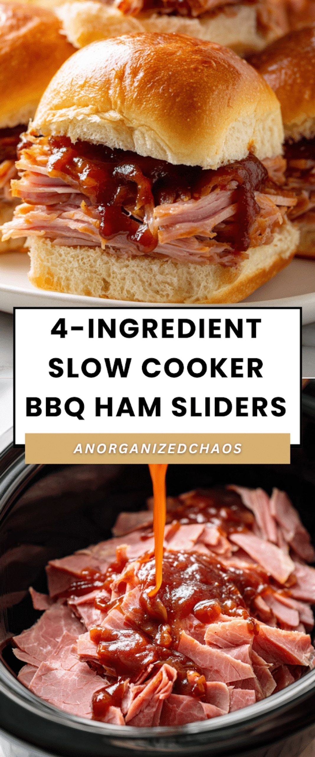 4-Ingredient Slow Cooker BBQ Ham Sliders