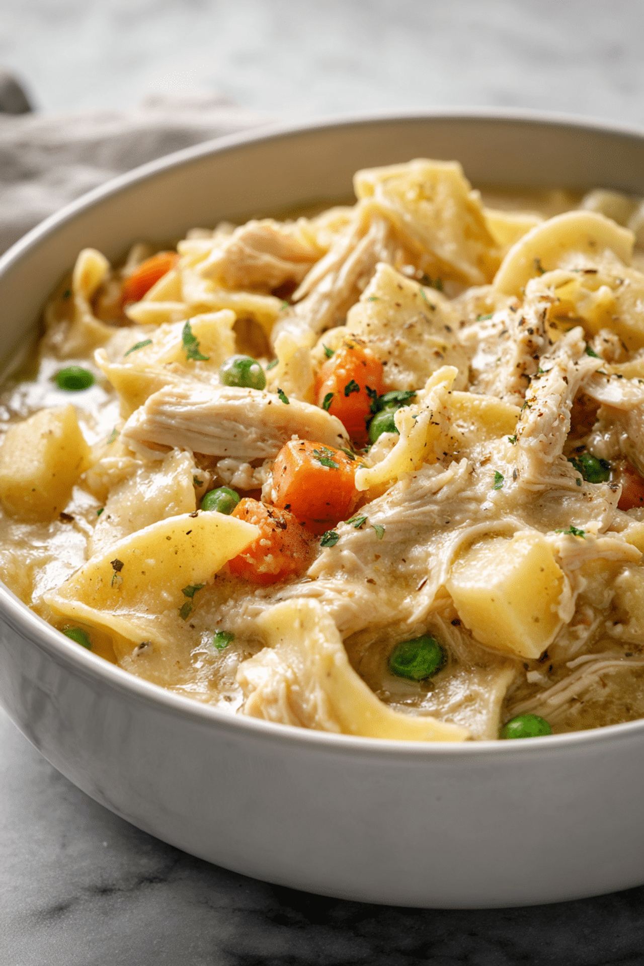 4-Ingredient Slow Cooker Chicken Pot Pie