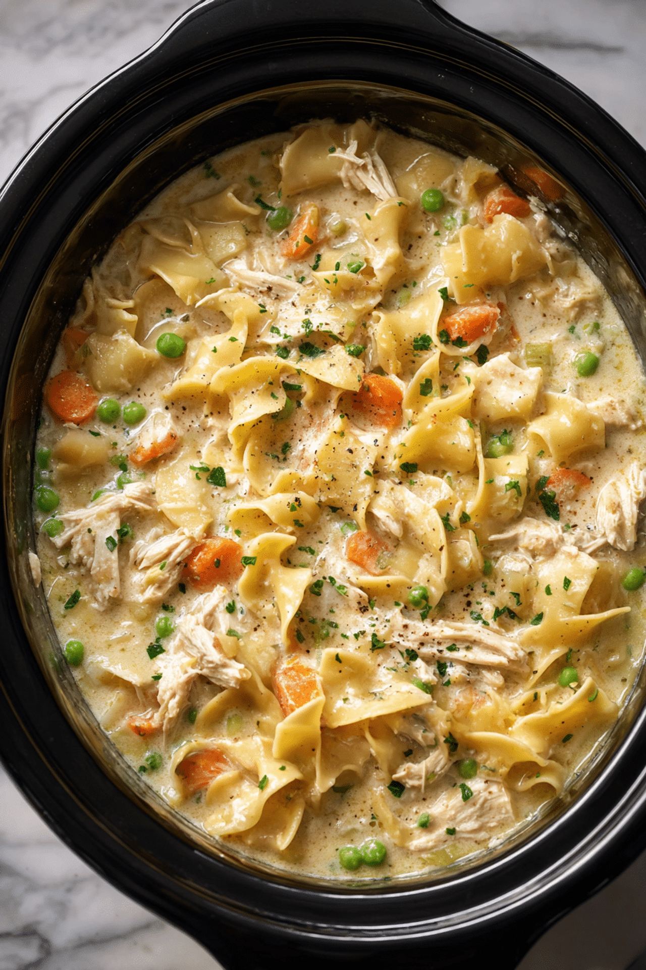4-Ingredient Slow Cooker Chicken Pot Pie