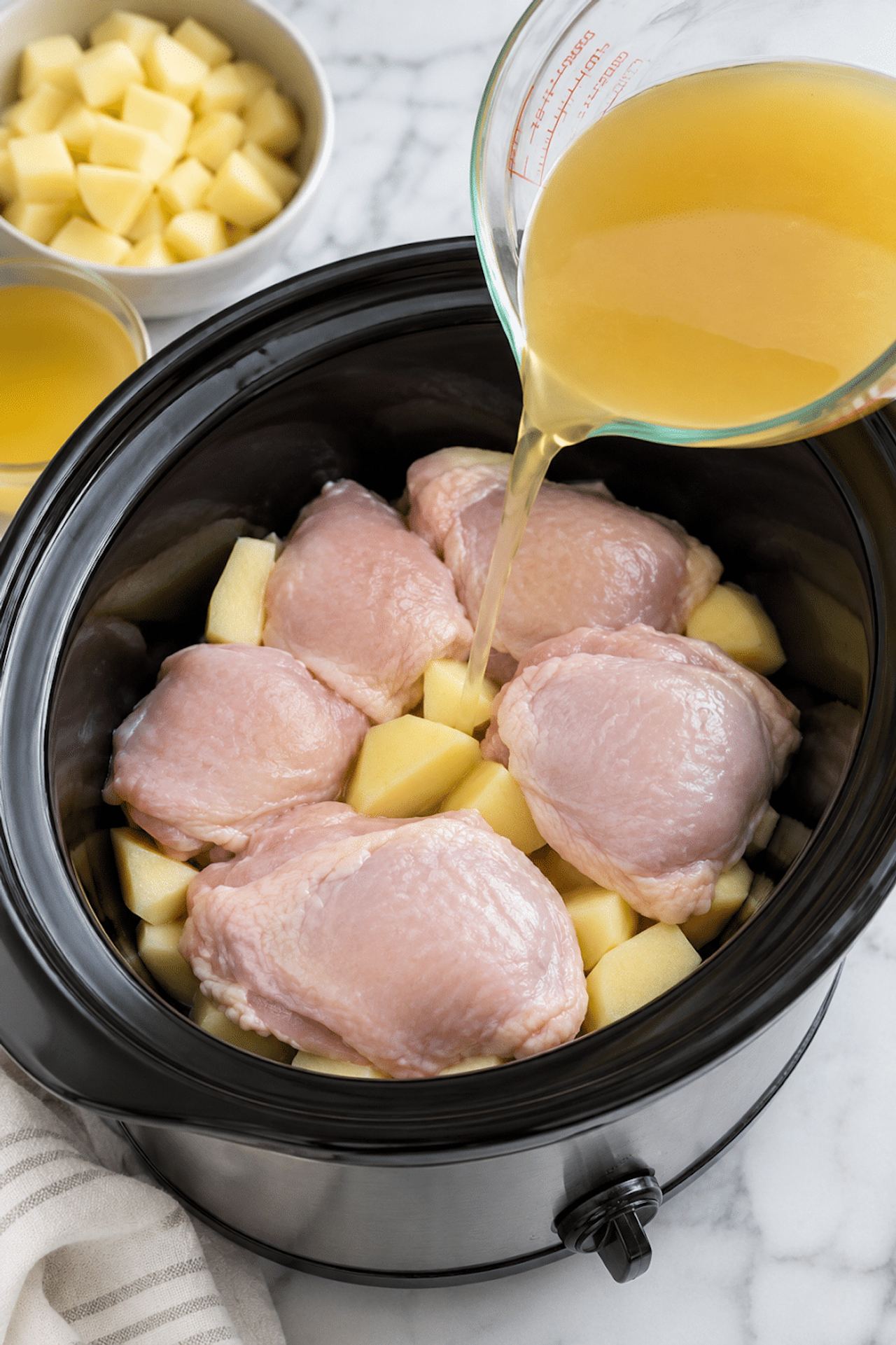 4-Ingredient Slow Cooker Chicken Pot Pie