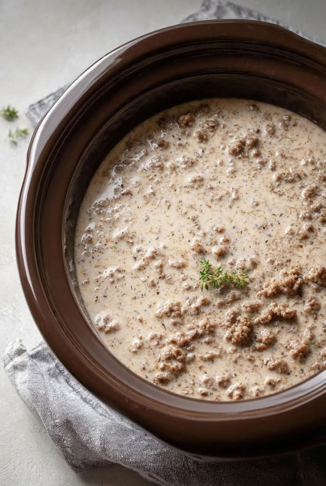 4-Ingredient Slow Cooker Hamburger Gravy