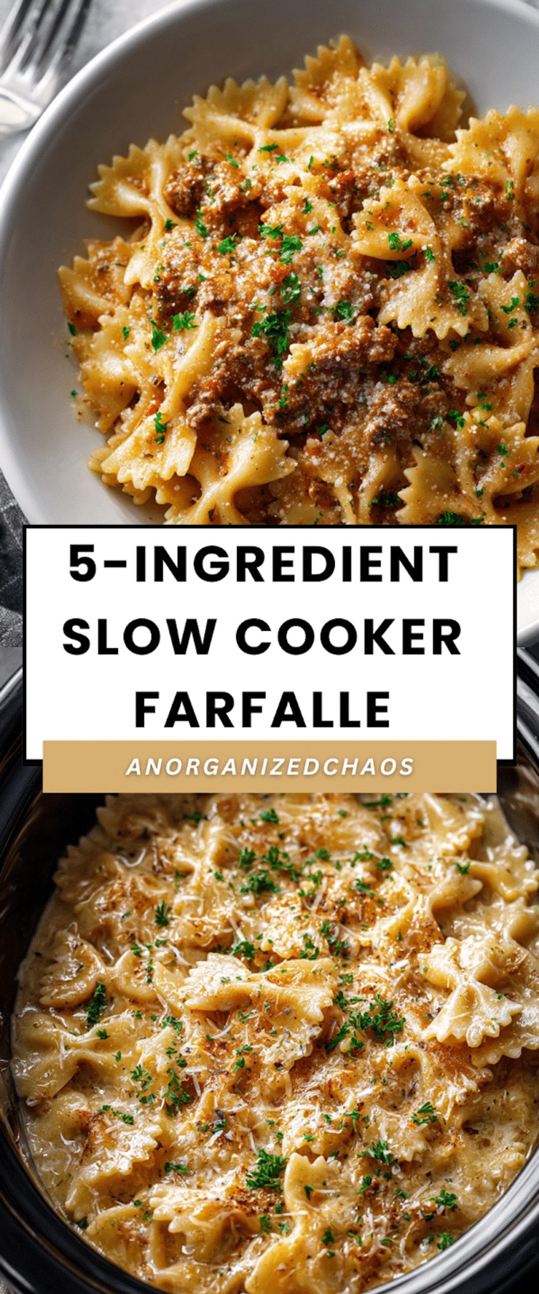 5-Ingredient Slow Cooker Farfalle