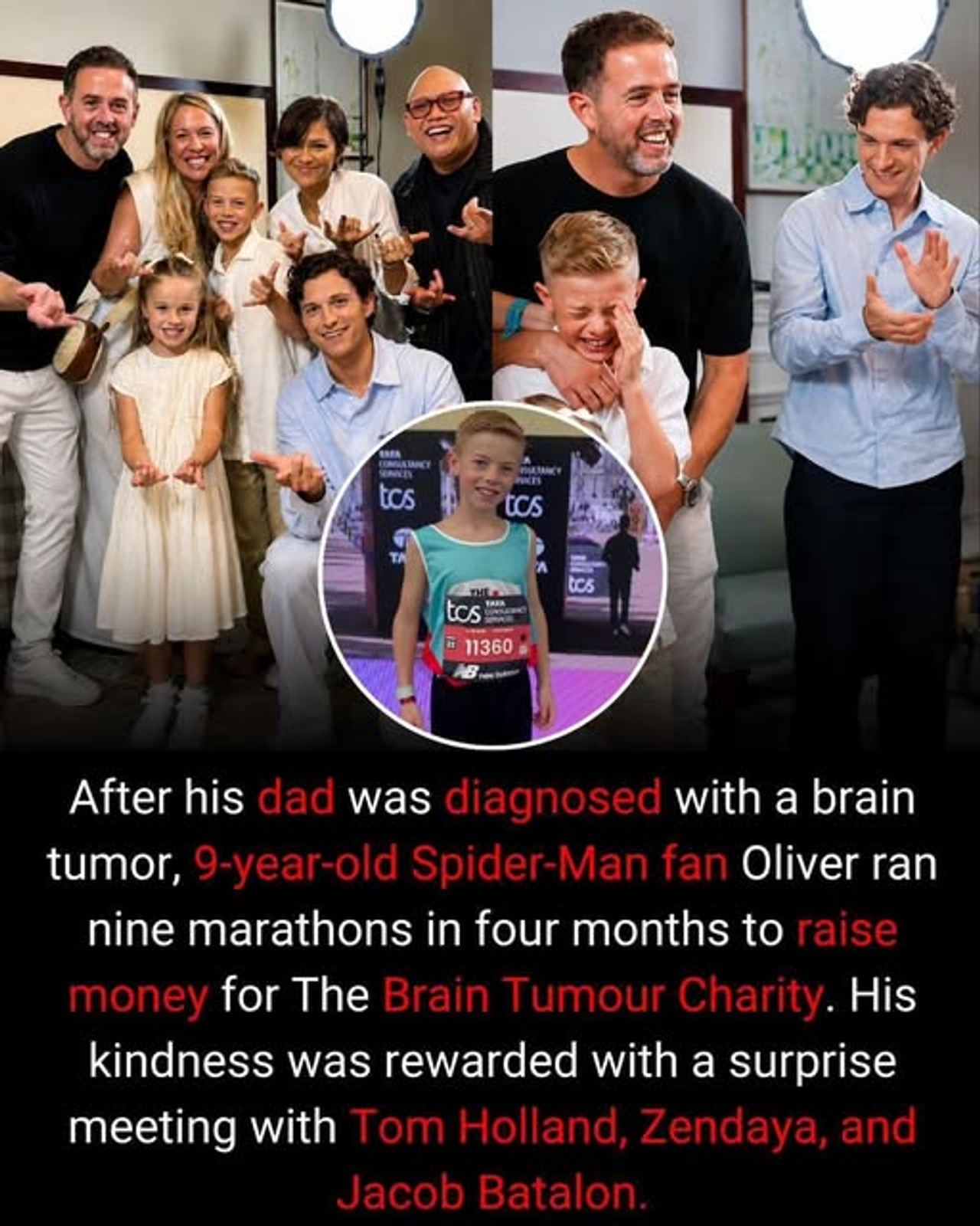 A boy’s marathon for his dad ends with a Spider-Man dream come true