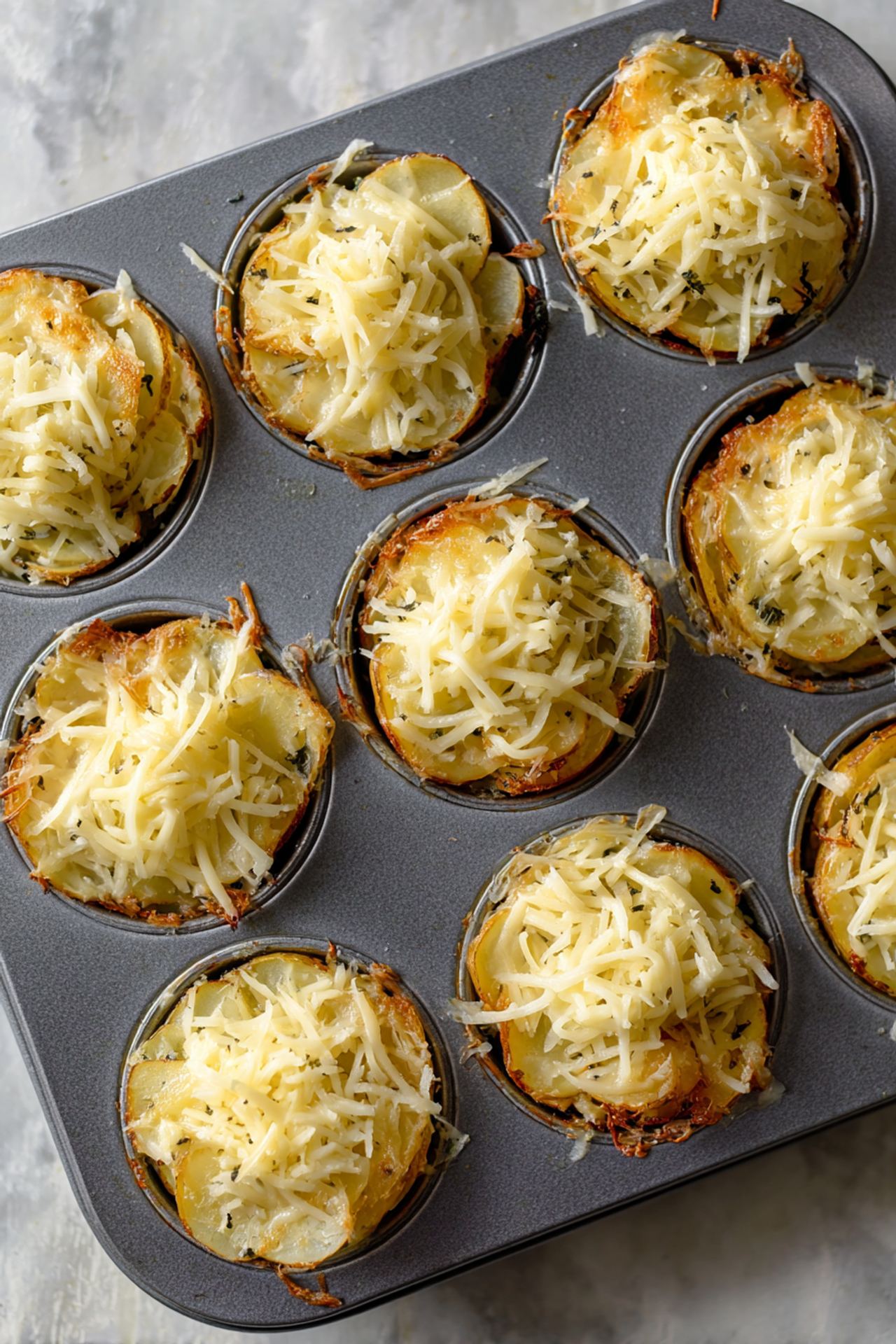 Au Gratin Potato Stacks (4 Ingredients)