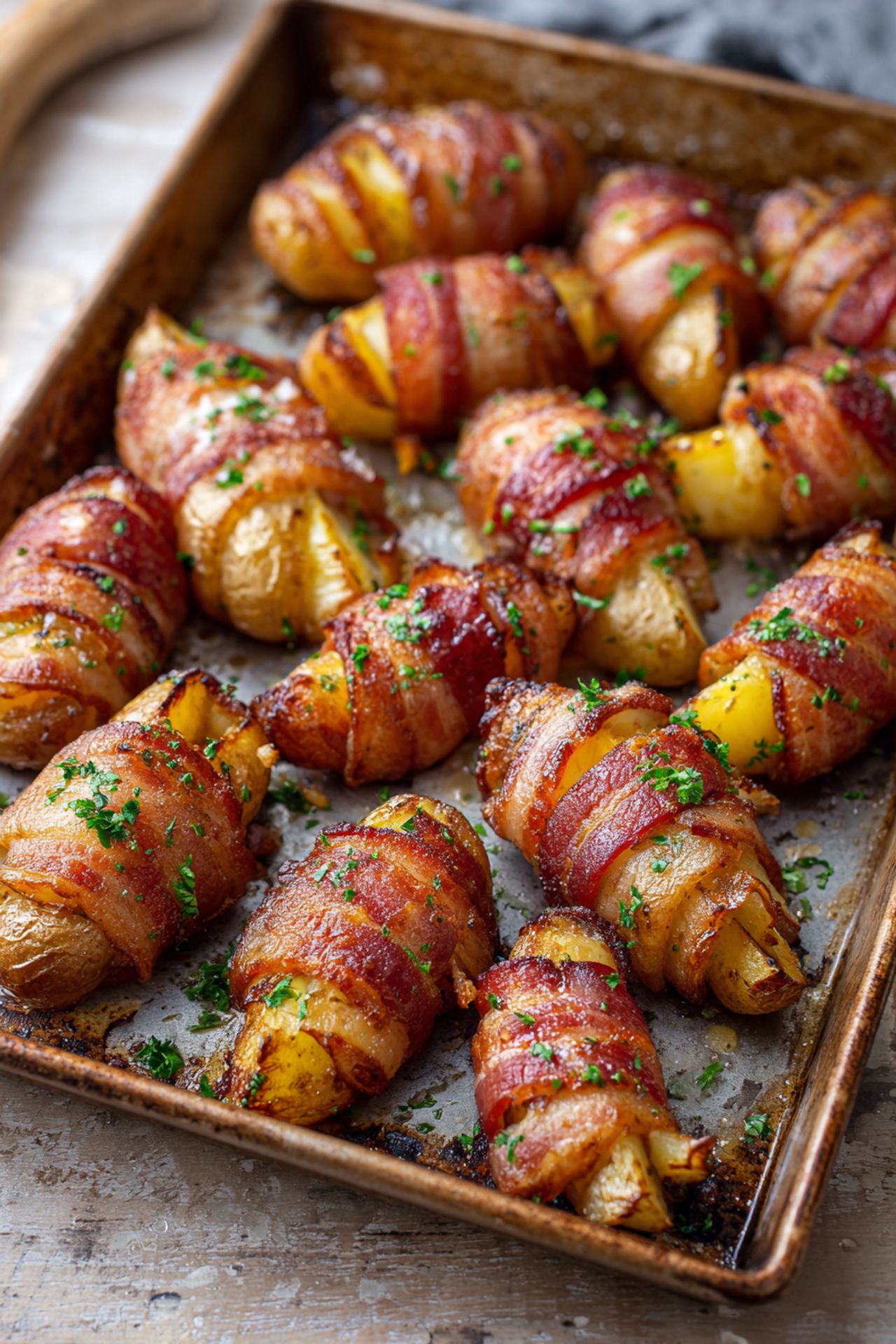 Bacon Wrapped Potato Wedges