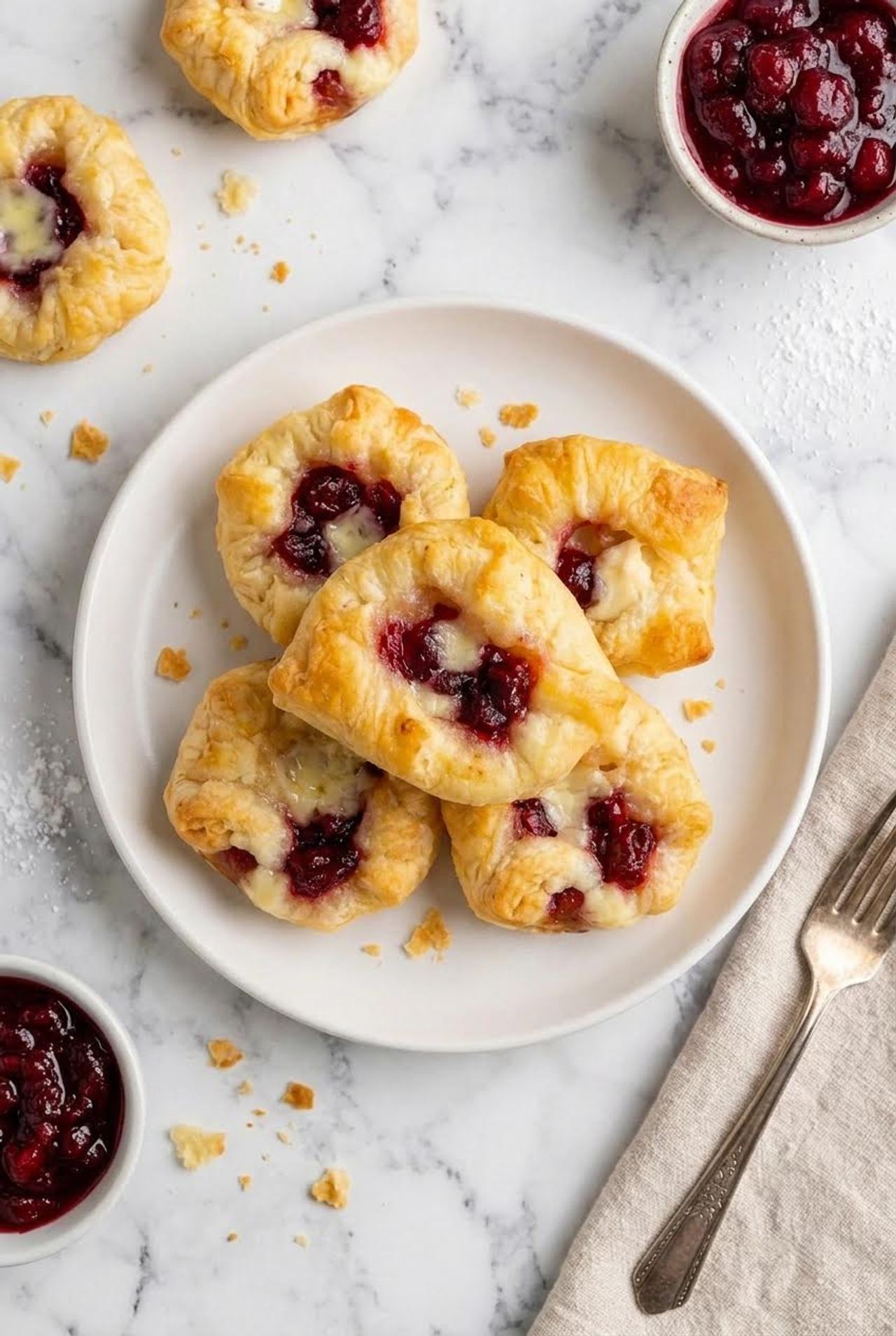 Baked Cranberry Brie Bites (3-Ingredients)