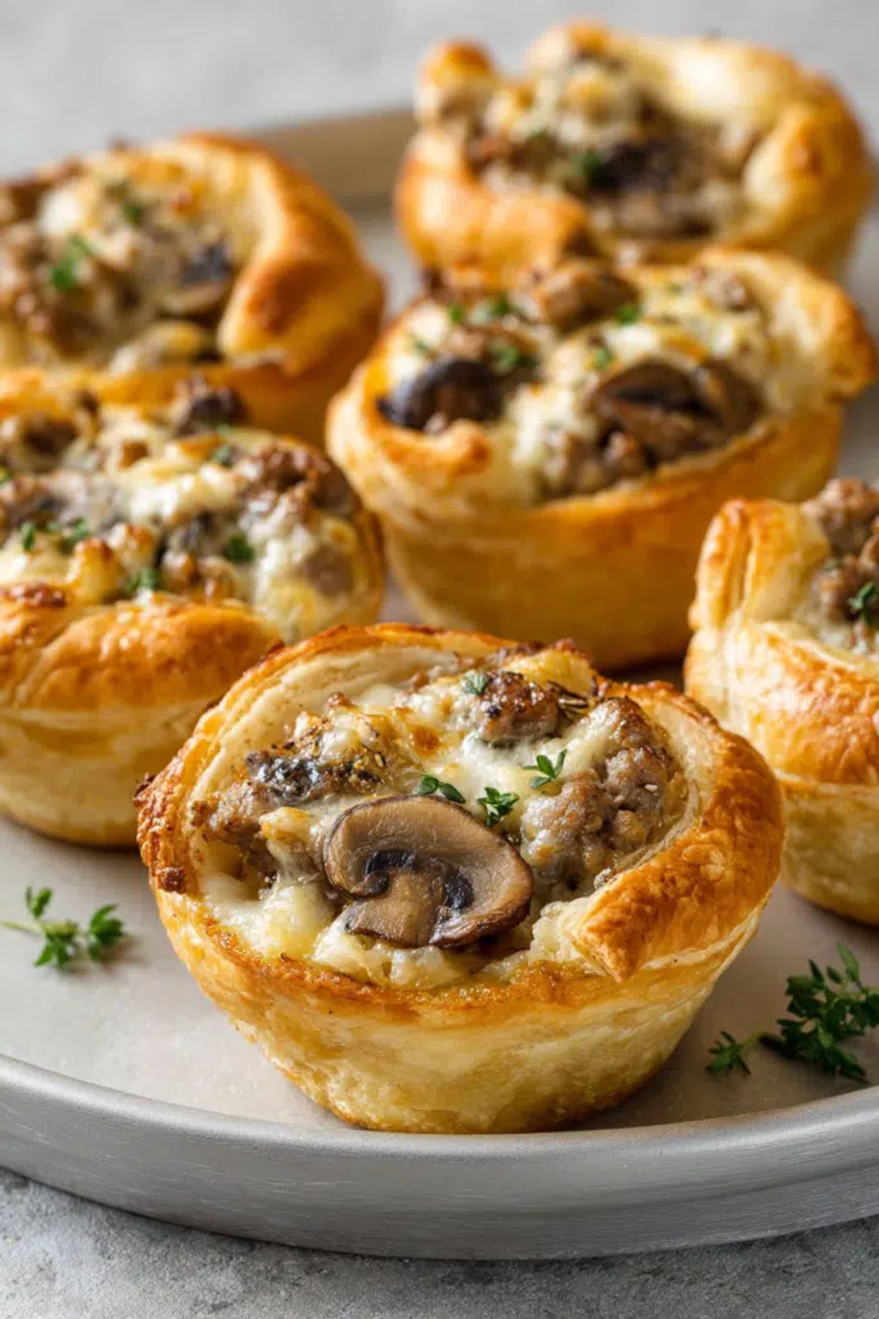 Beef and Mushroom Crescent Cups