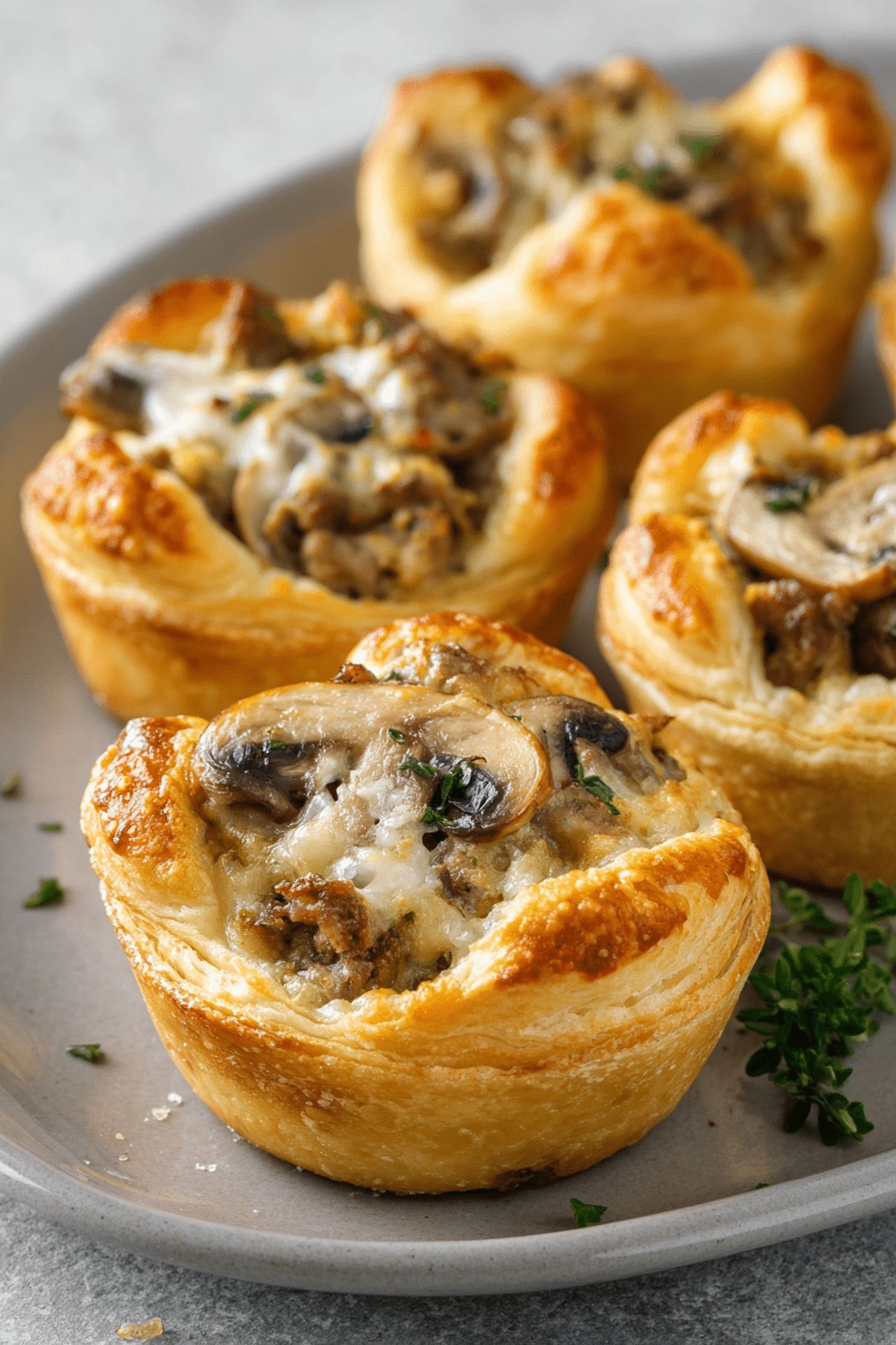 Beef and Mushroom Crescent Cups