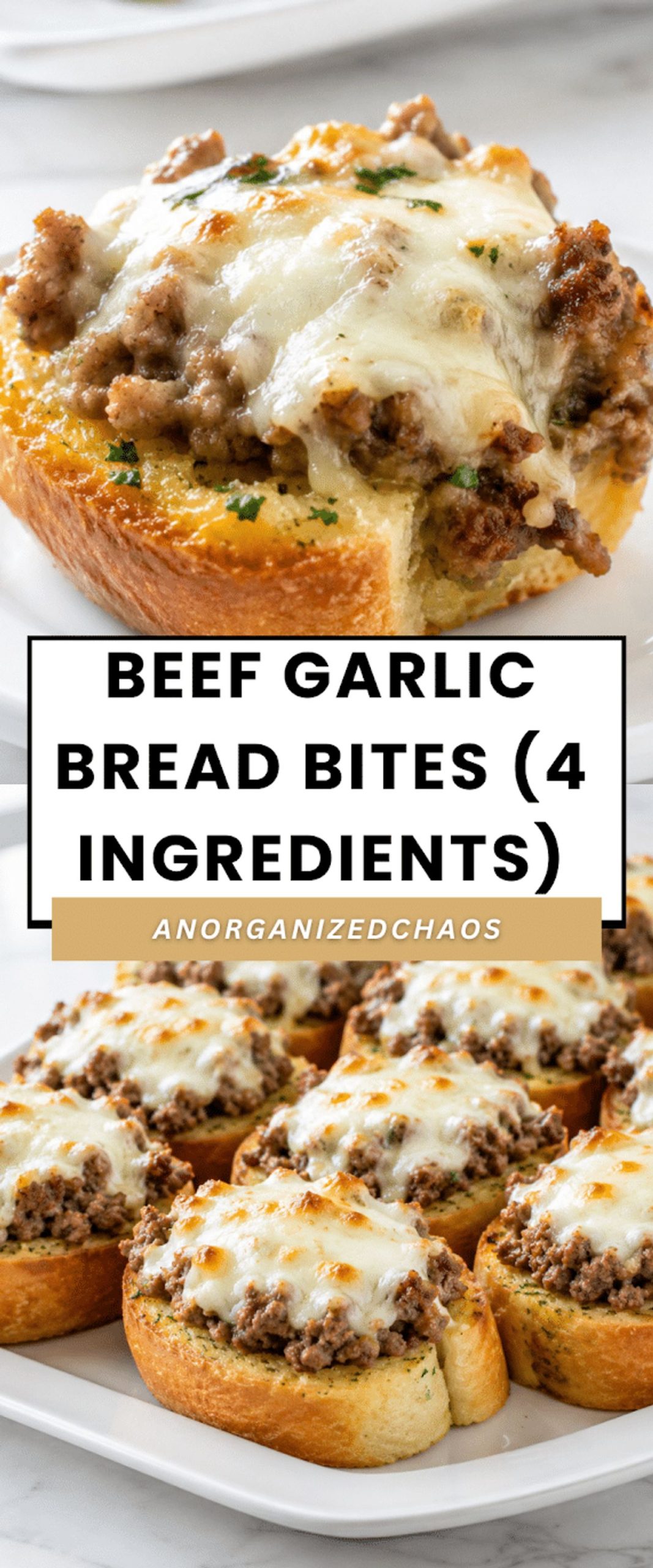 Beef Garlic Bread Bites (4 Ingredients)