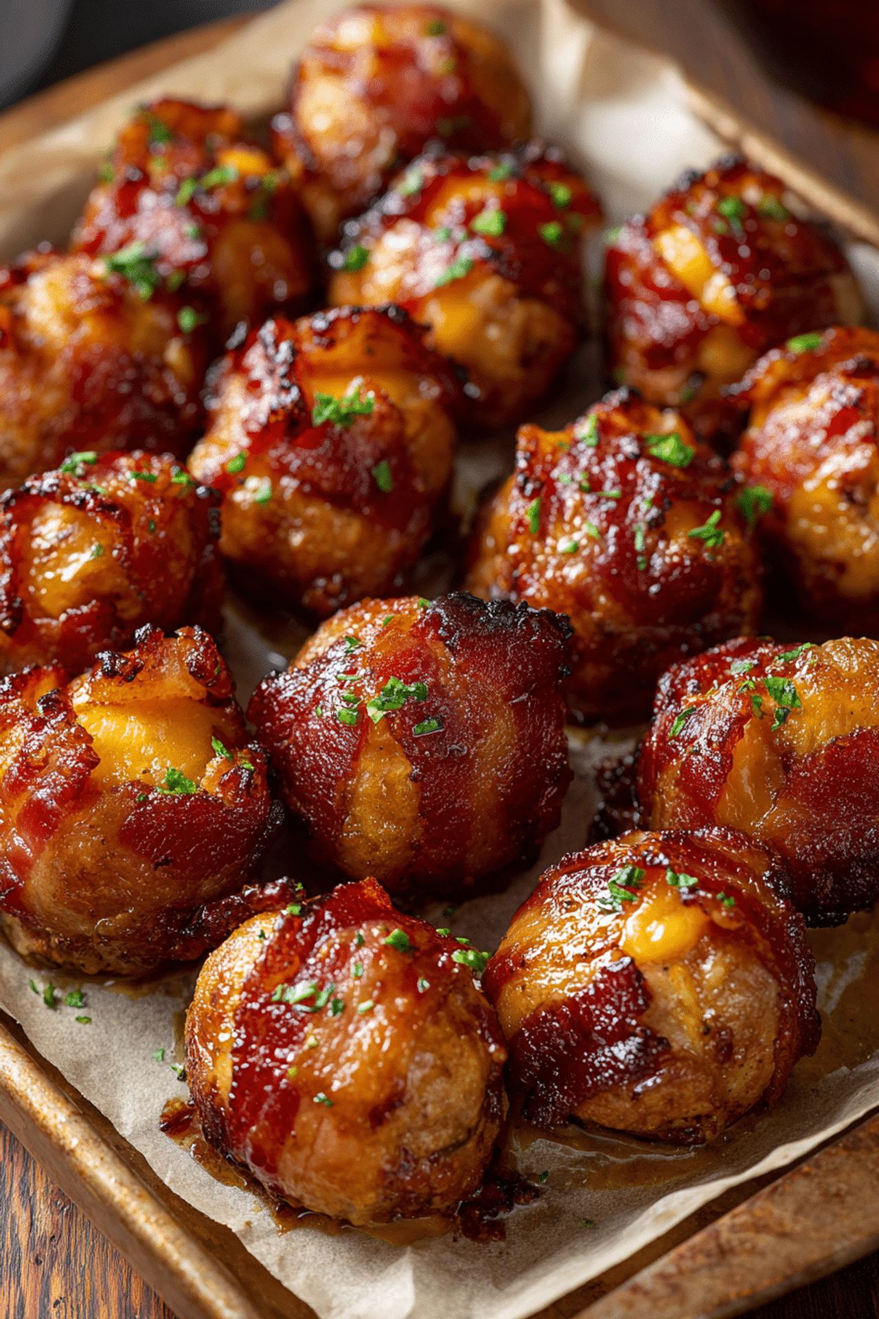 Cheddar-Stuffed BBQ Bacon Bombs