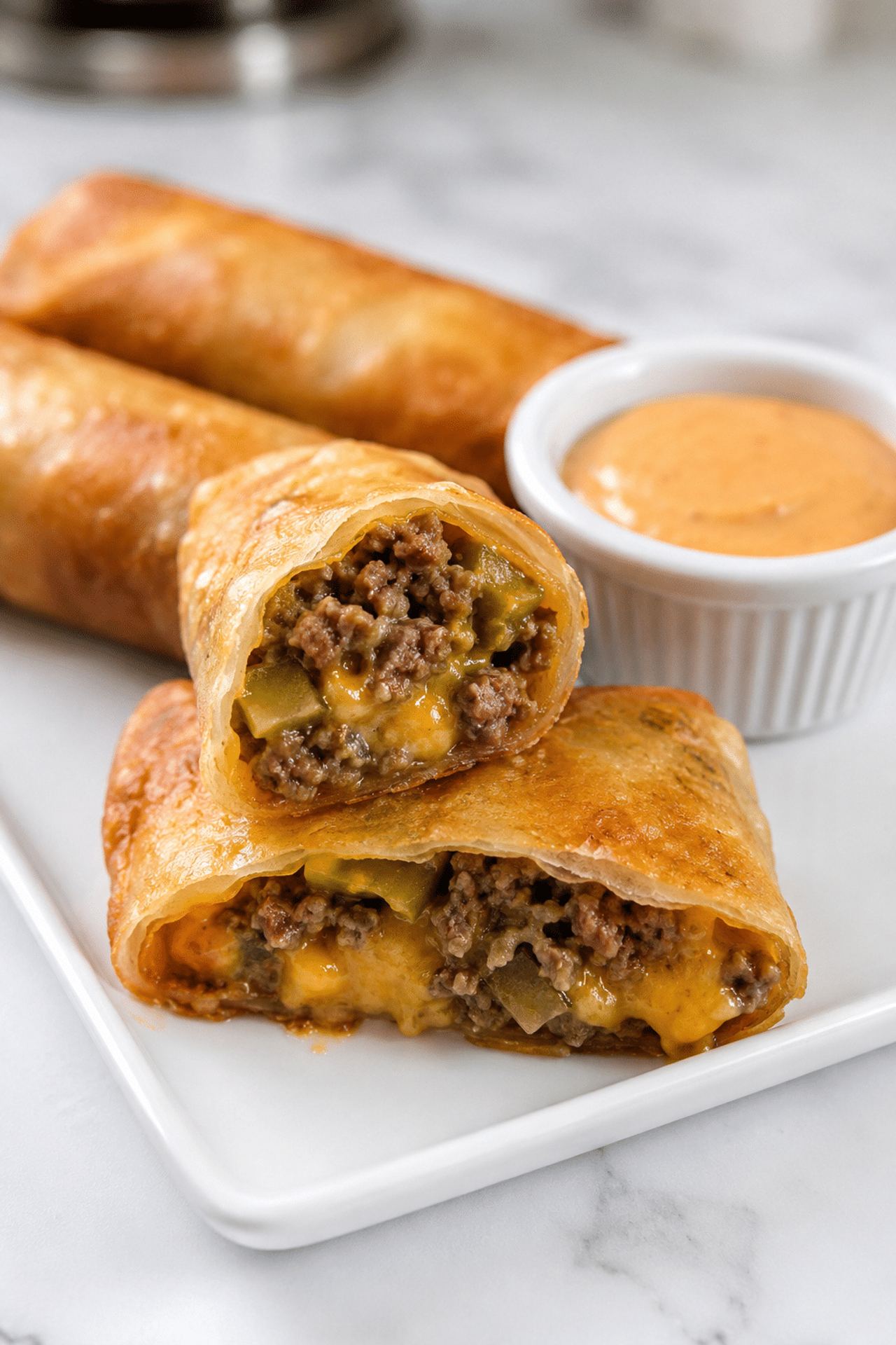 Cheeseburger Spring Rolls