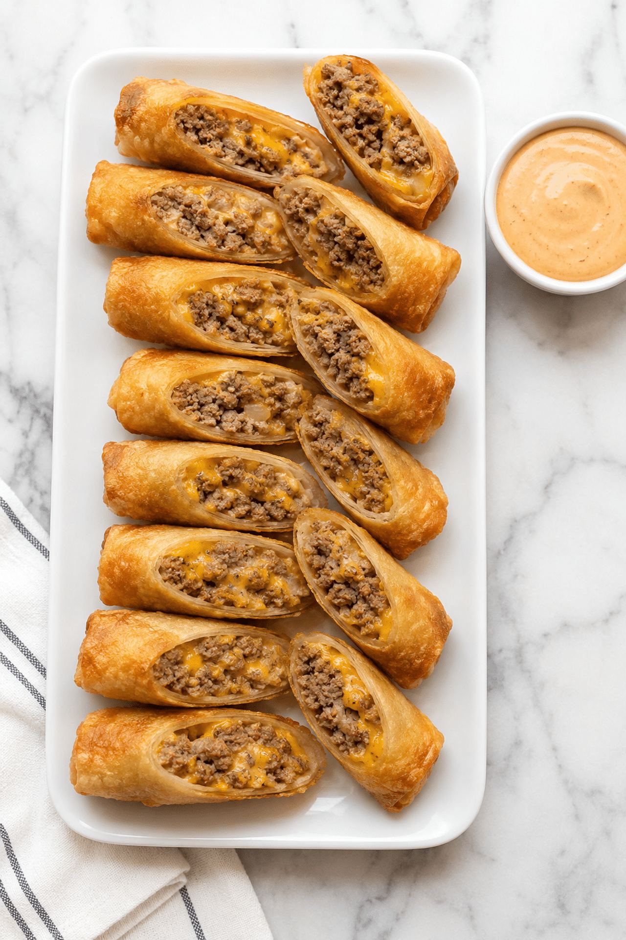 Cheeseburger Spring Rolls