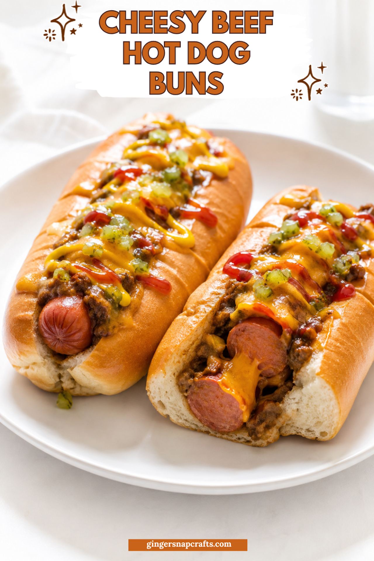 Cheesy Beef Hot Dog Buns