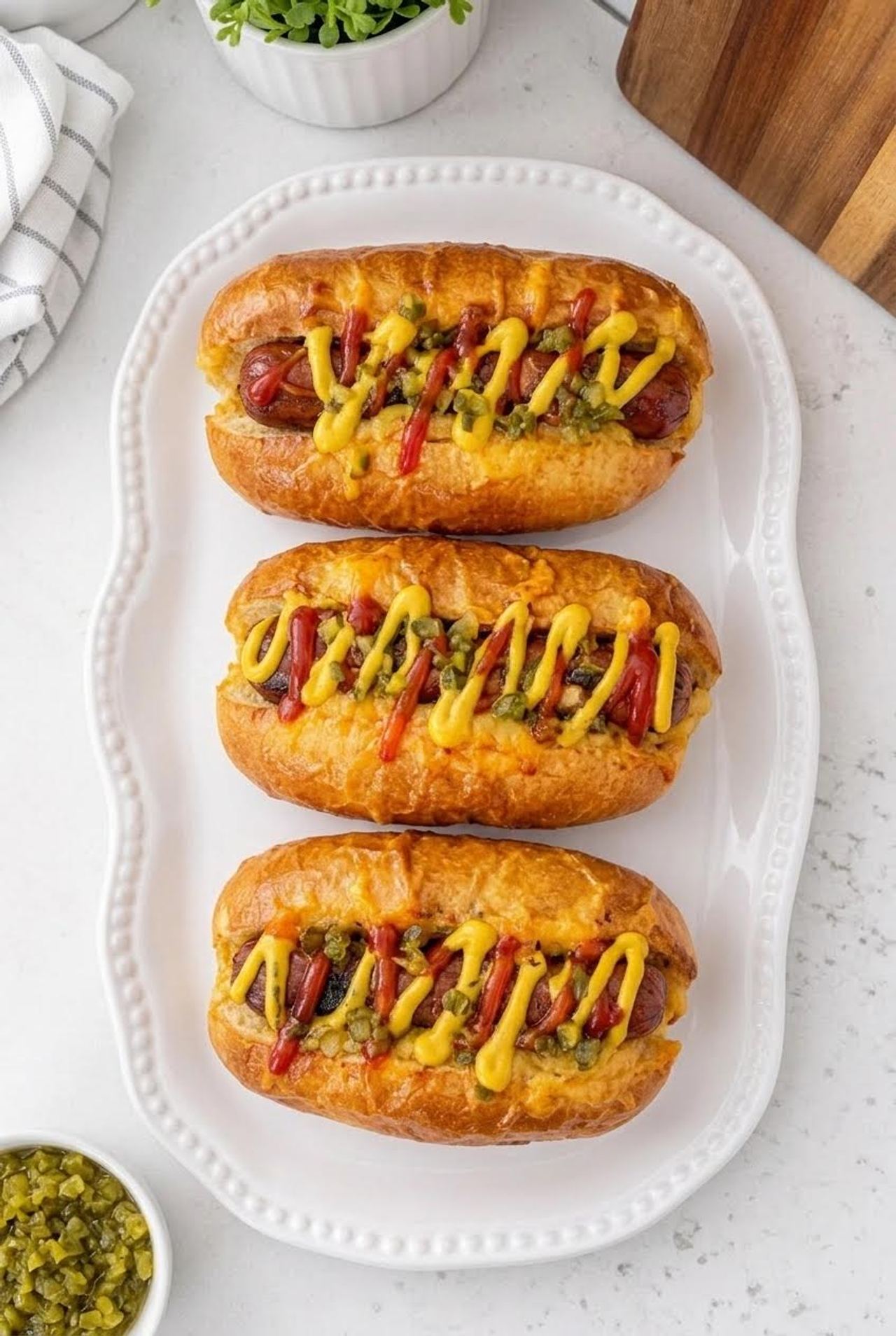 Cheesy Beef Hot Dog Buns