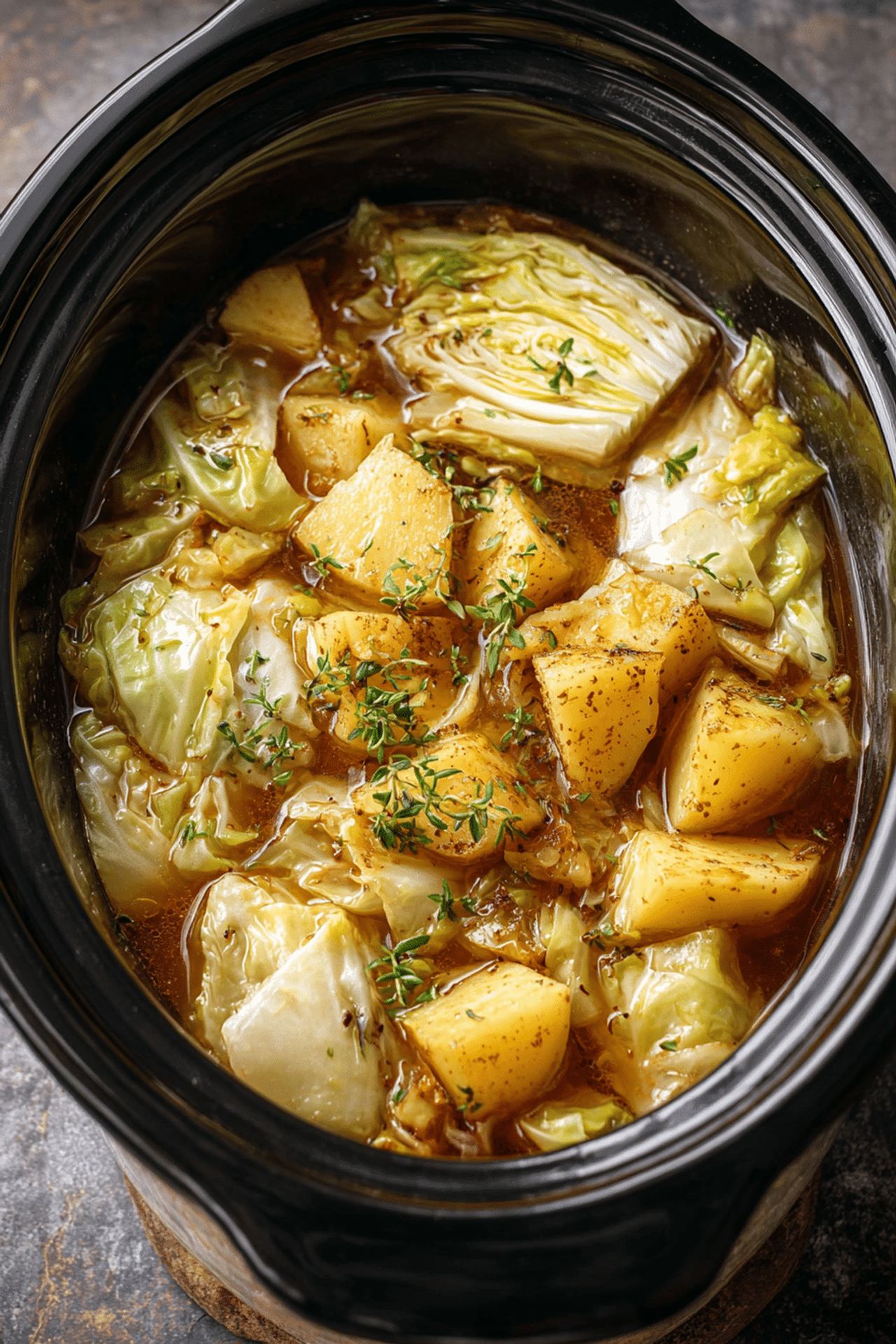 Crockpot 4-Ingredient Cabbage and Potatoes