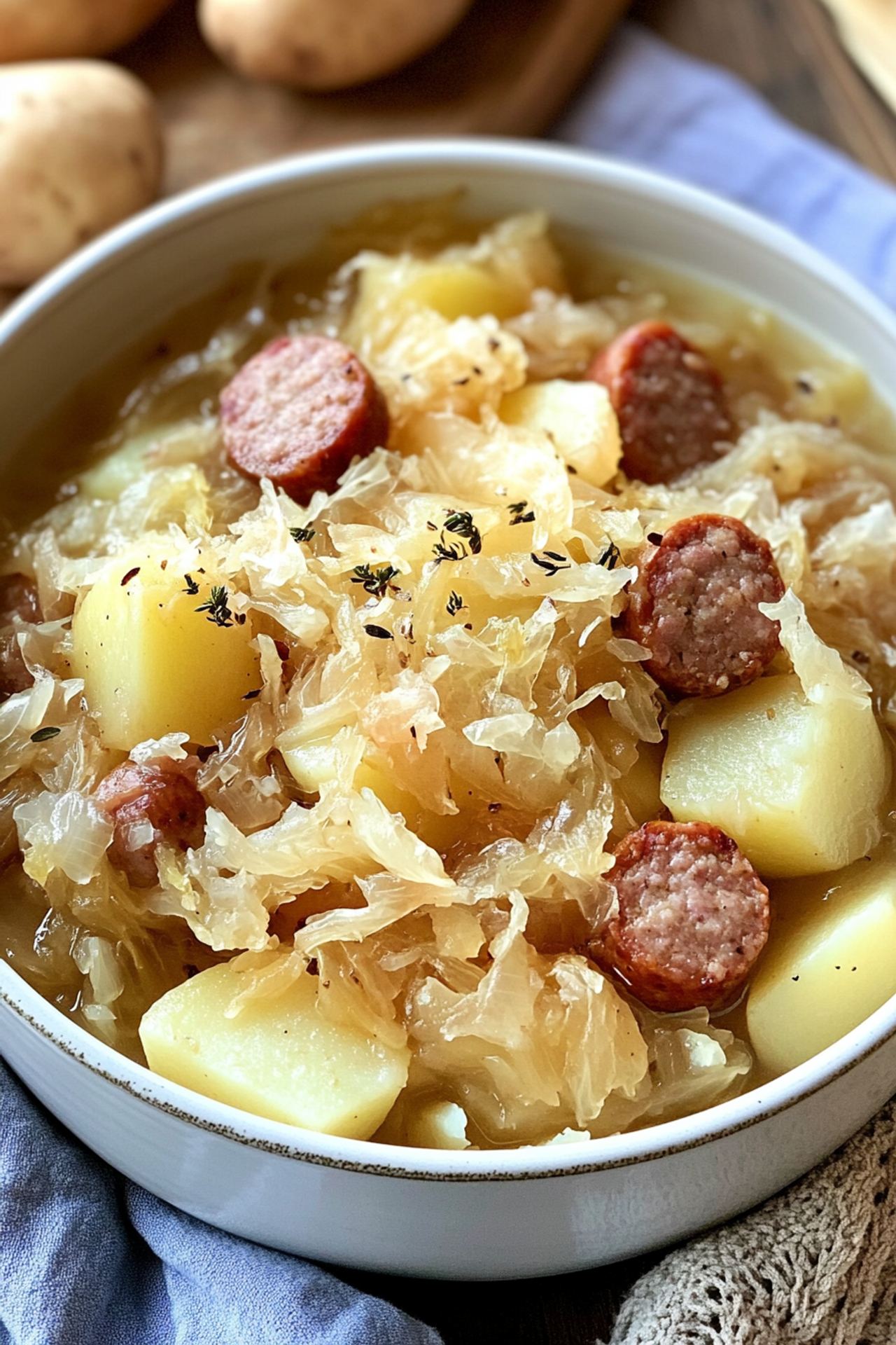 Crockpot Polish Sausage, Sauerkraut And Potatoes