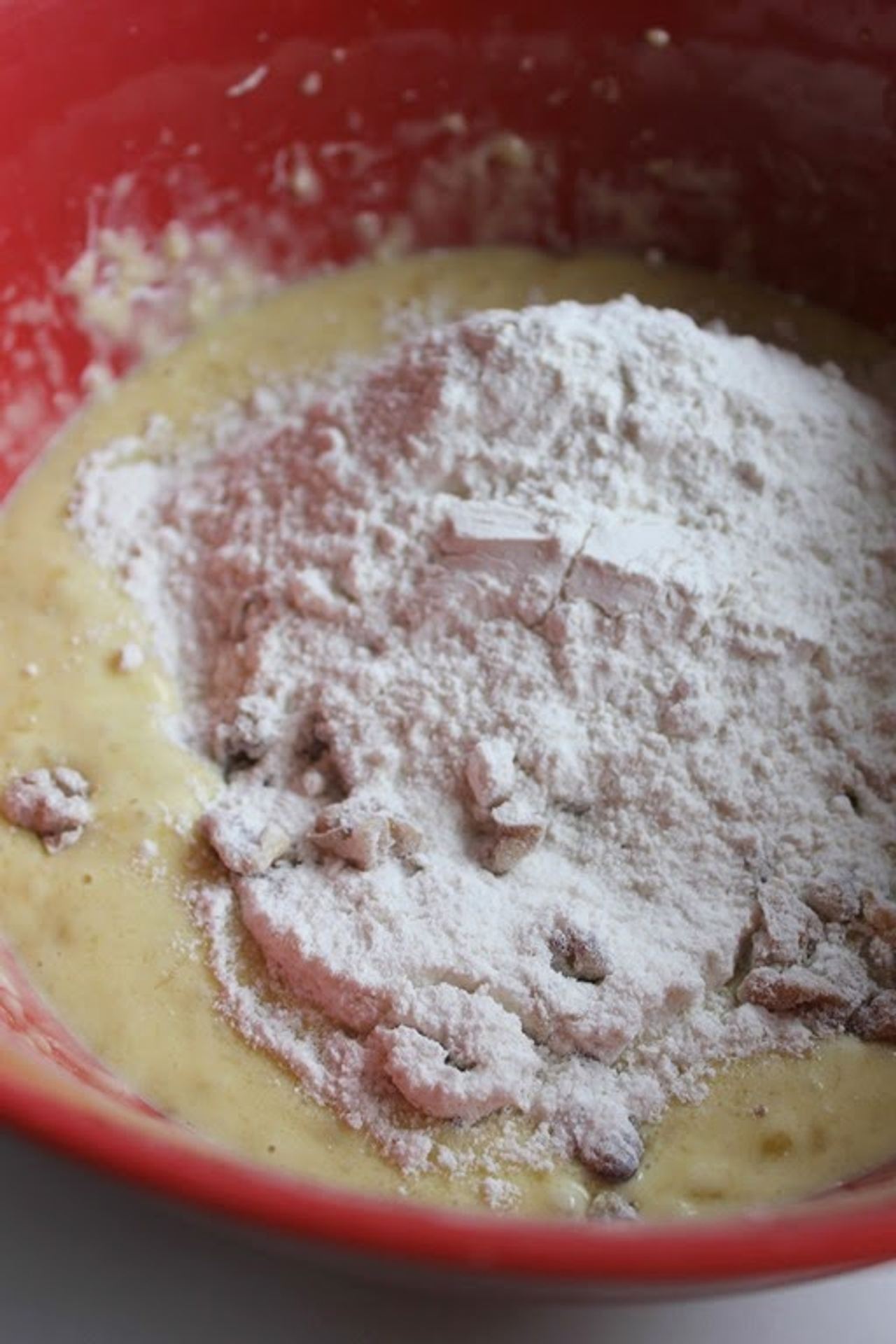 making banana bread