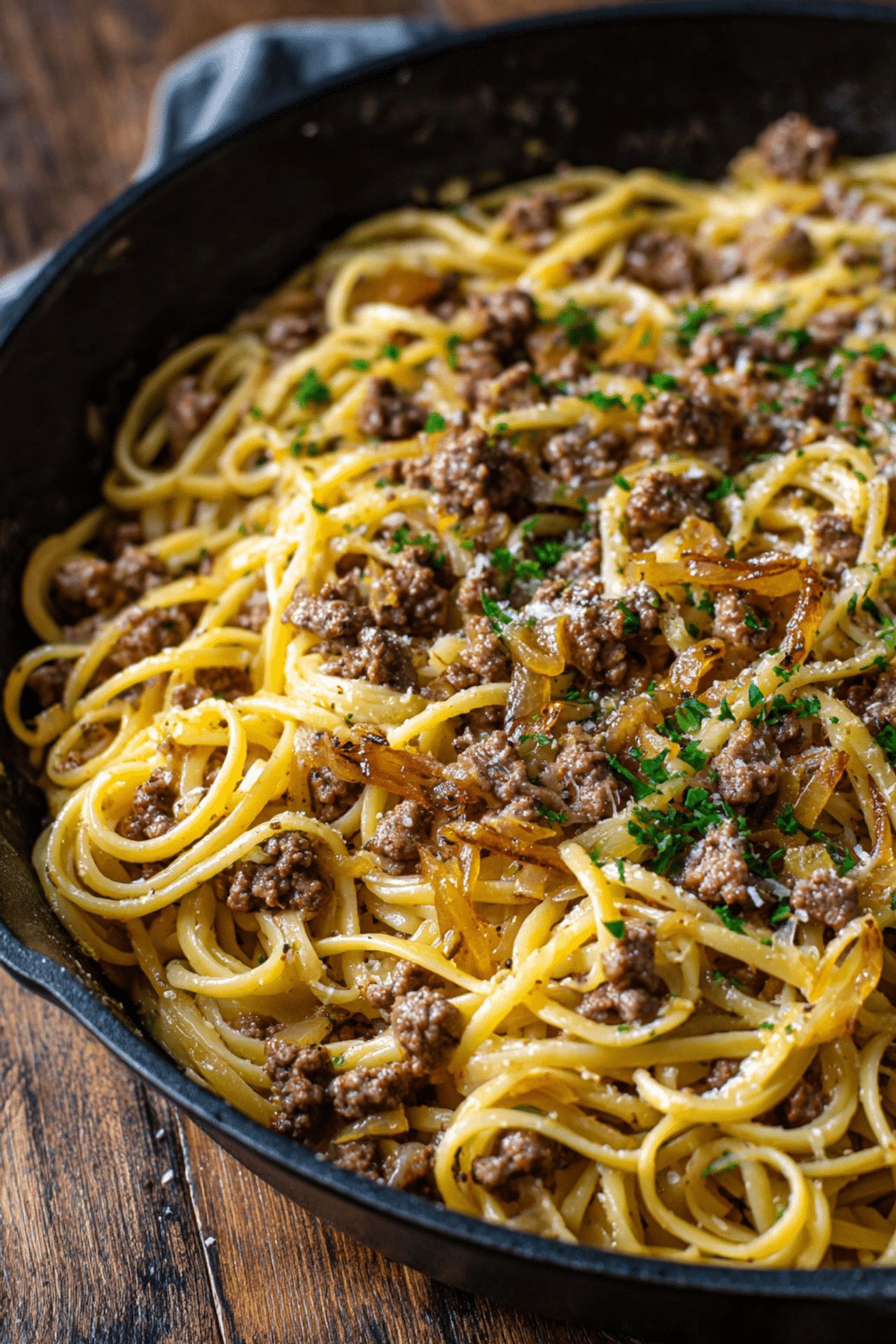 Garlic Butter Beef Pasta