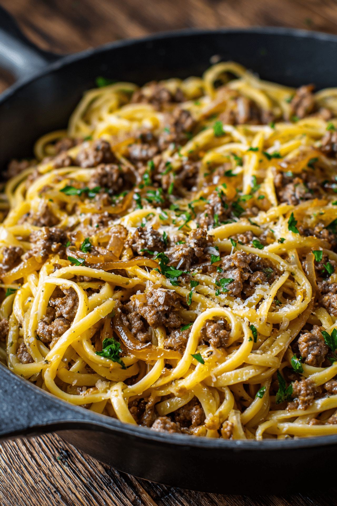 Garlic Butter Beef Pasta
