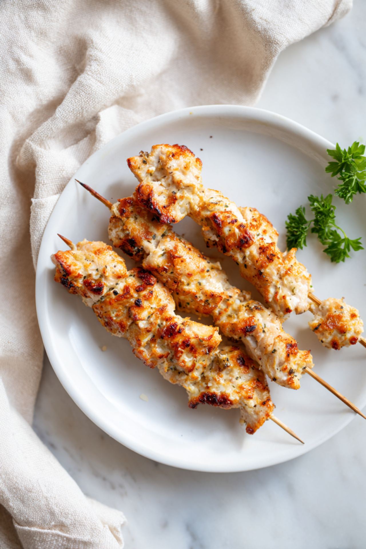 Garlic Parmesan Chicken Skewers