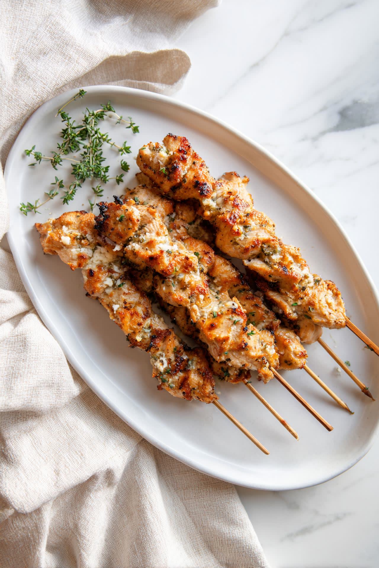 Garlic Parmesan Chicken Skewers