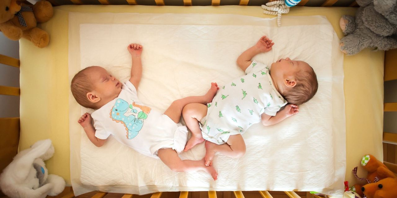 Two infants asleep in a crib | Source: Shutterstock