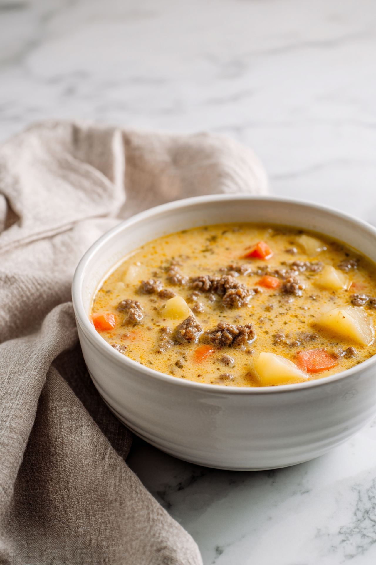 Loaded Cheeseburger Soup
