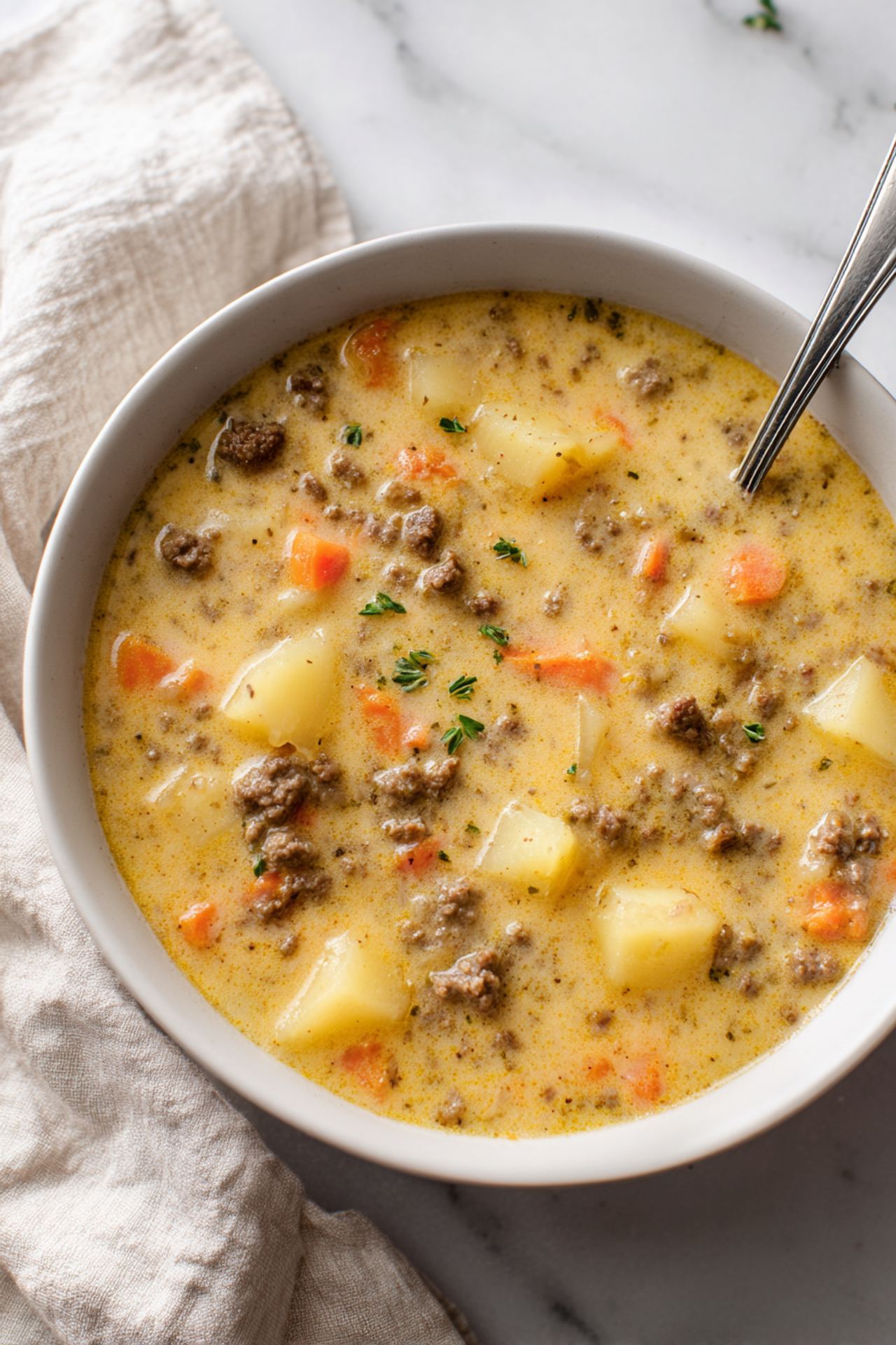 Loaded Cheeseburger Soup
