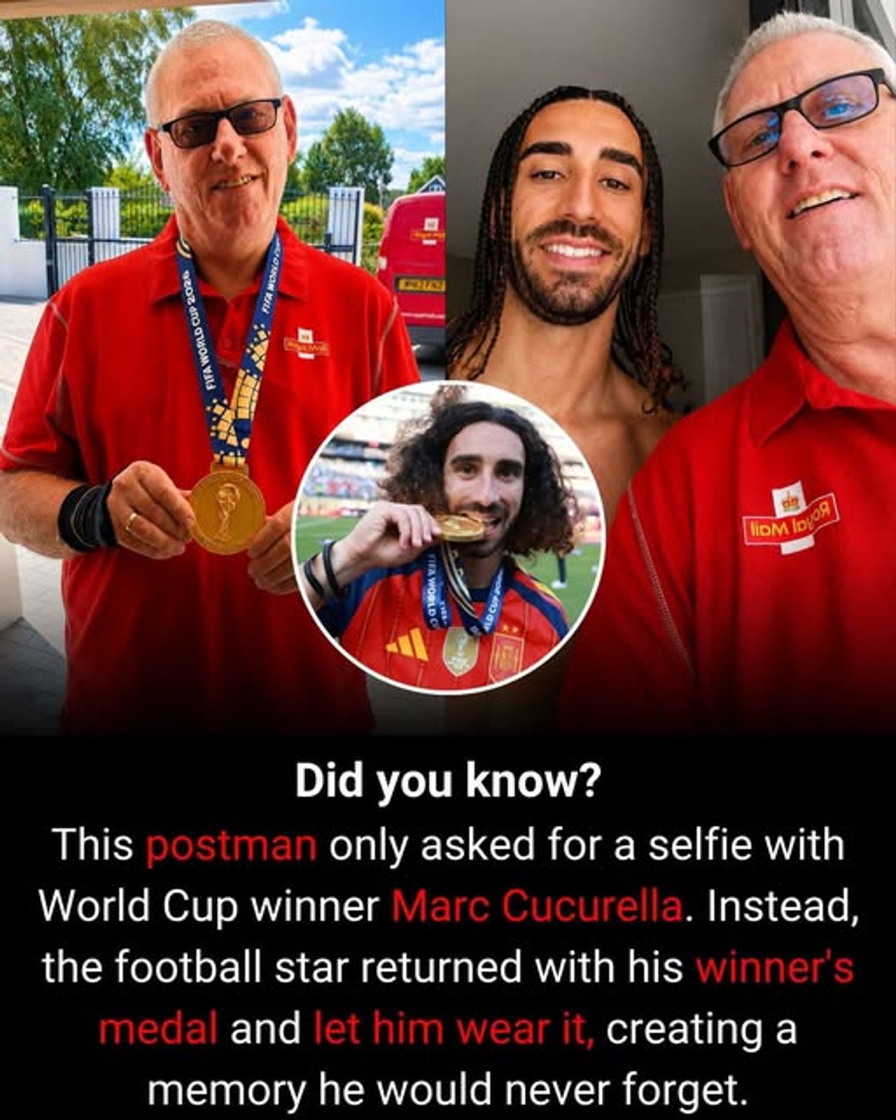 Marc Cucurella’s medal gesture turned a selfie into a memory for life