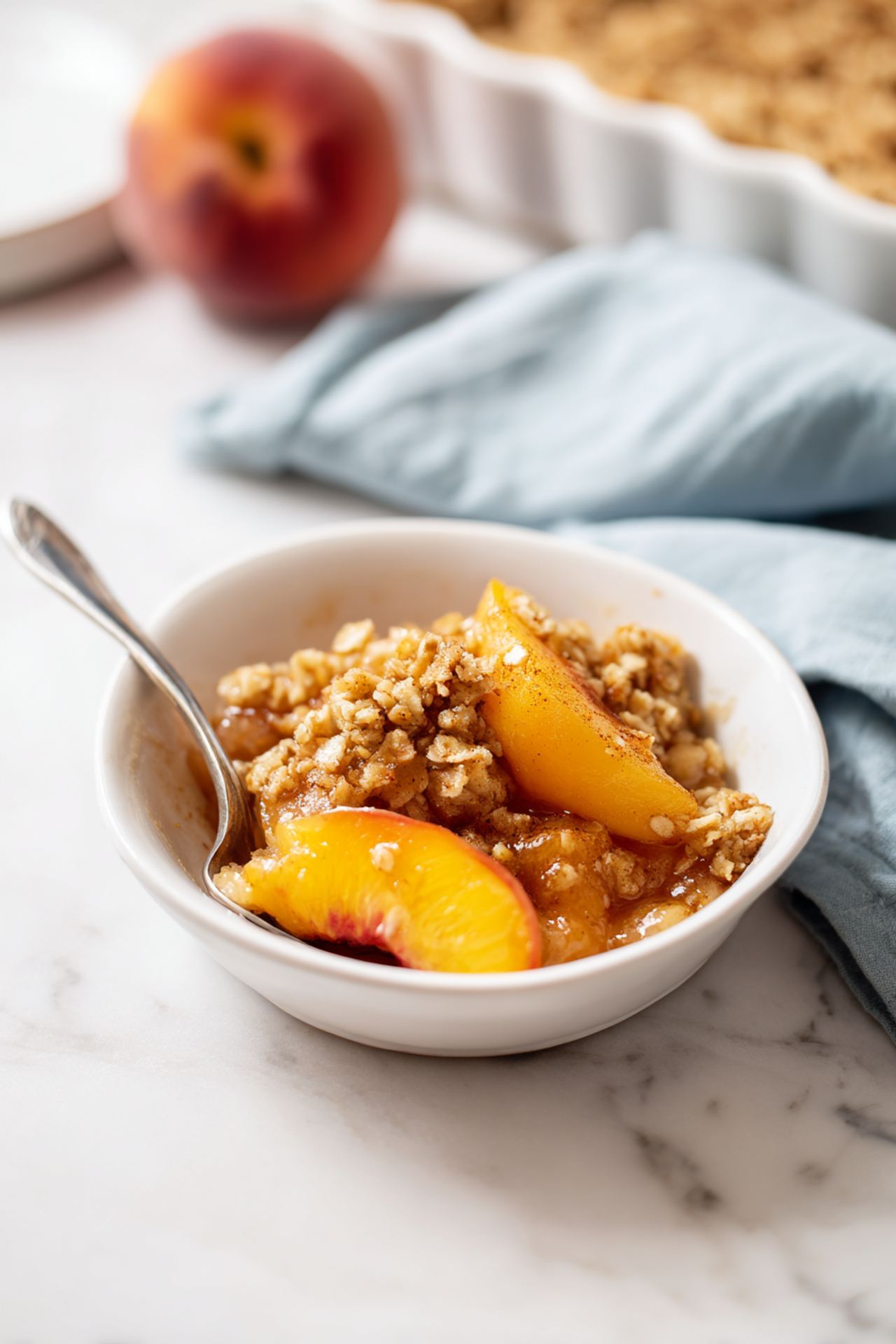 Old-Fashioned Frozen Peach Crisp