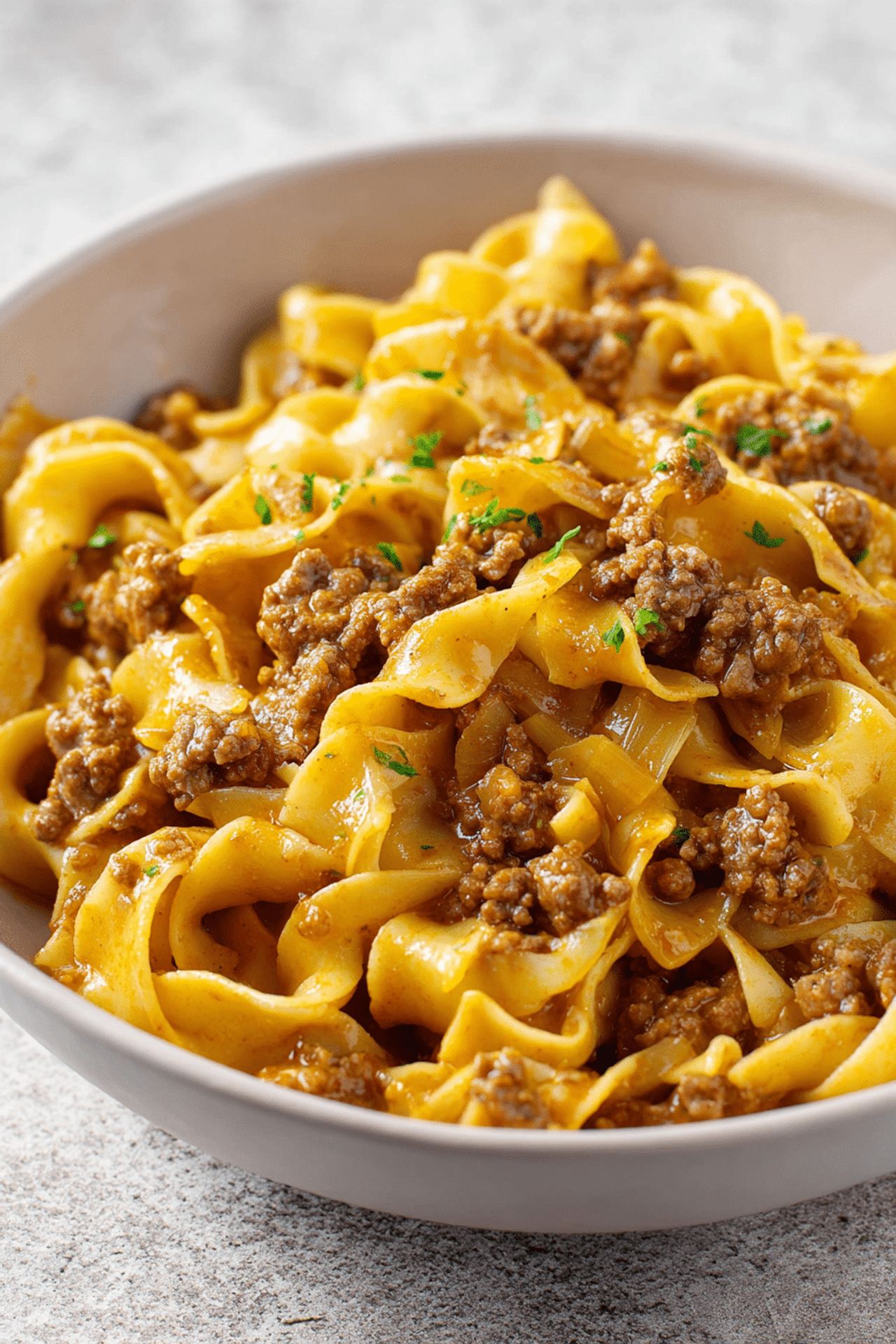 One Pot Ground Beef Egg Noodles