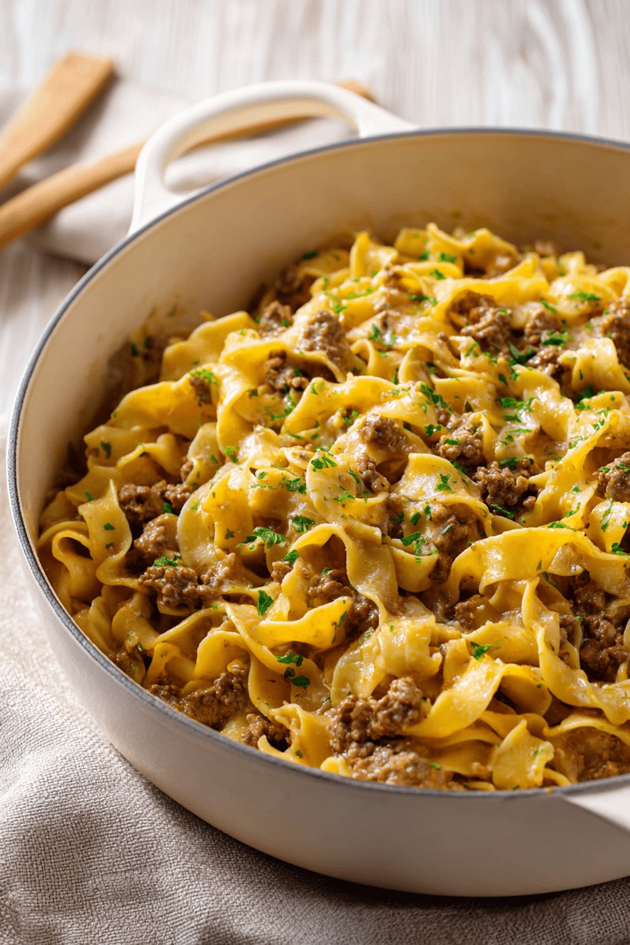 One Pot Ground Beef Egg Noodles